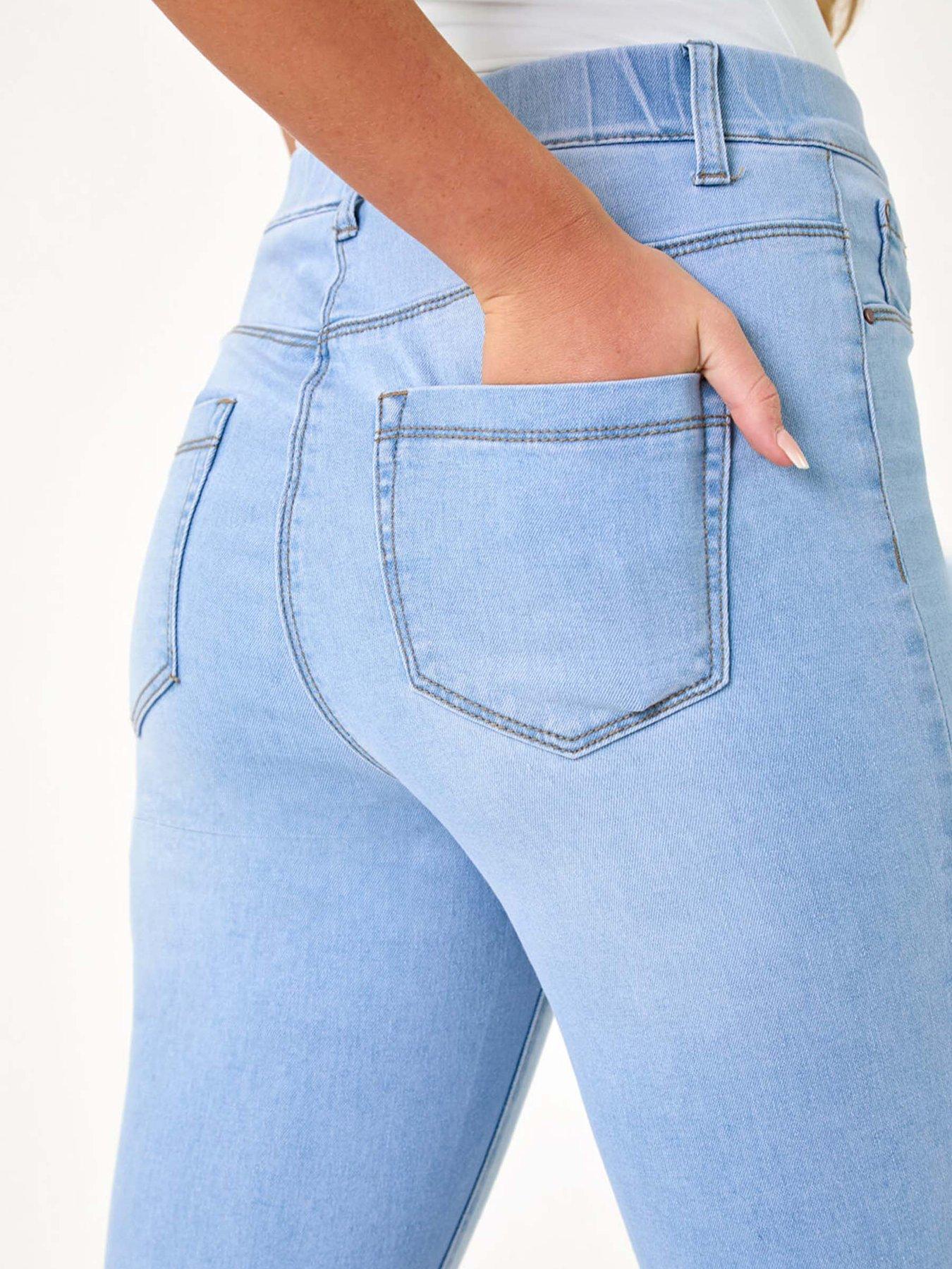  image of roman-stretch-knee-length-pedal-pusher-blue