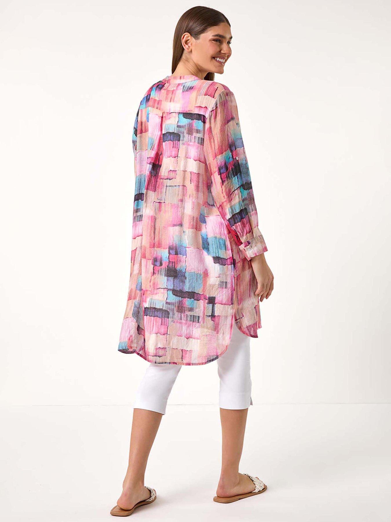 stillFront image of roman-abstract-print-longline-blouse