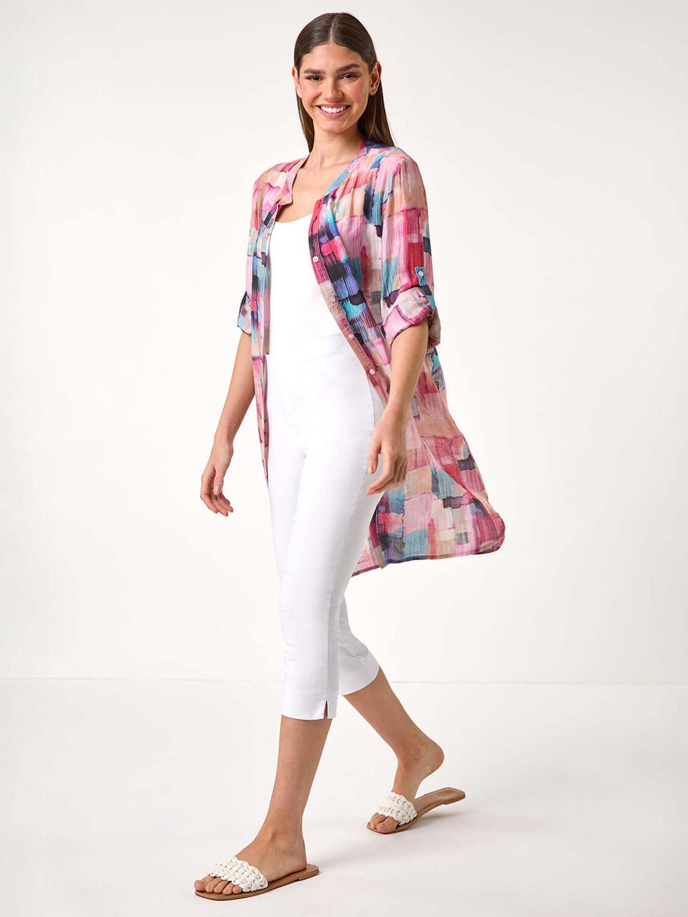  image of roman-abstract-print-longline-blouse