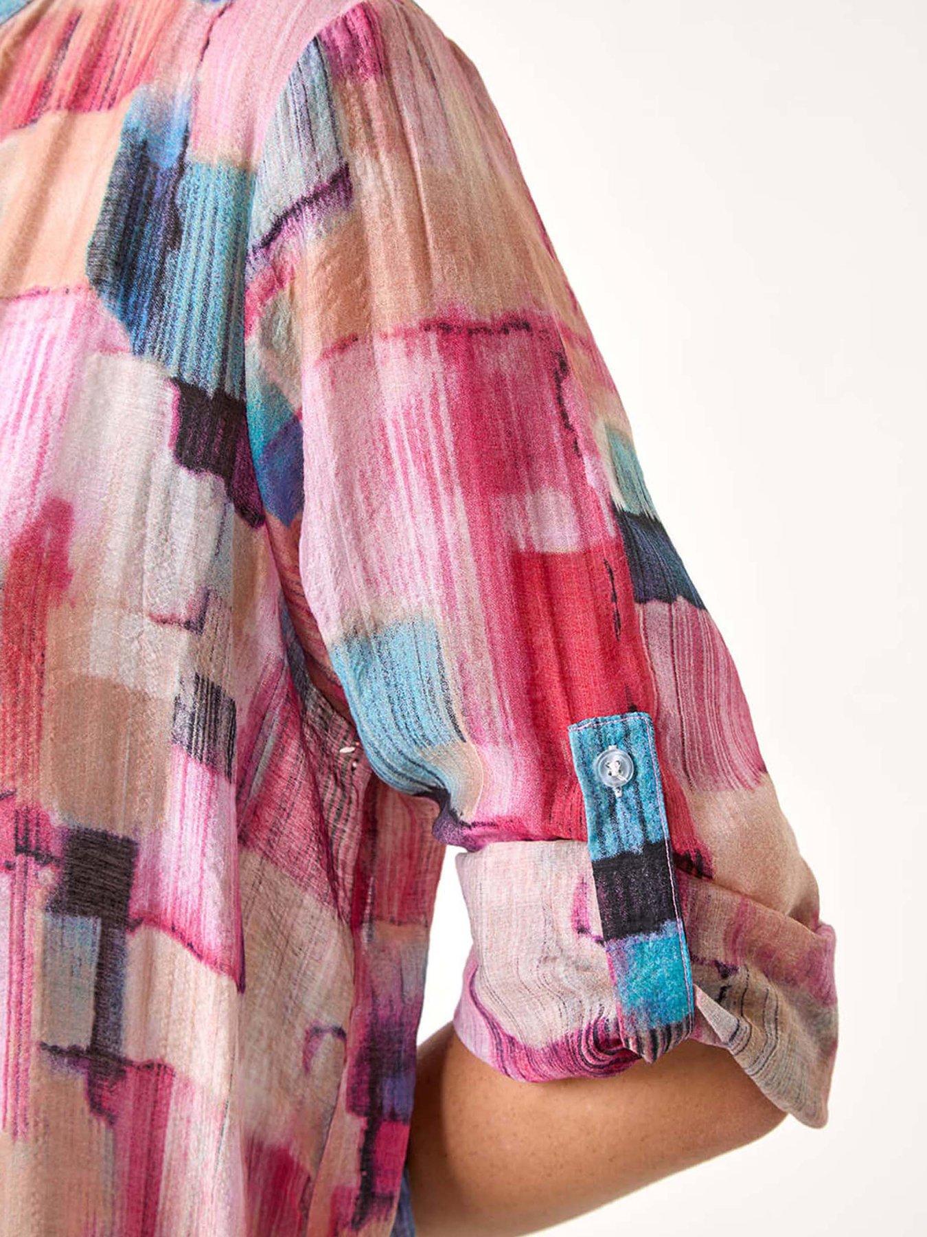  image of roman-abstract-print-longline-blouse