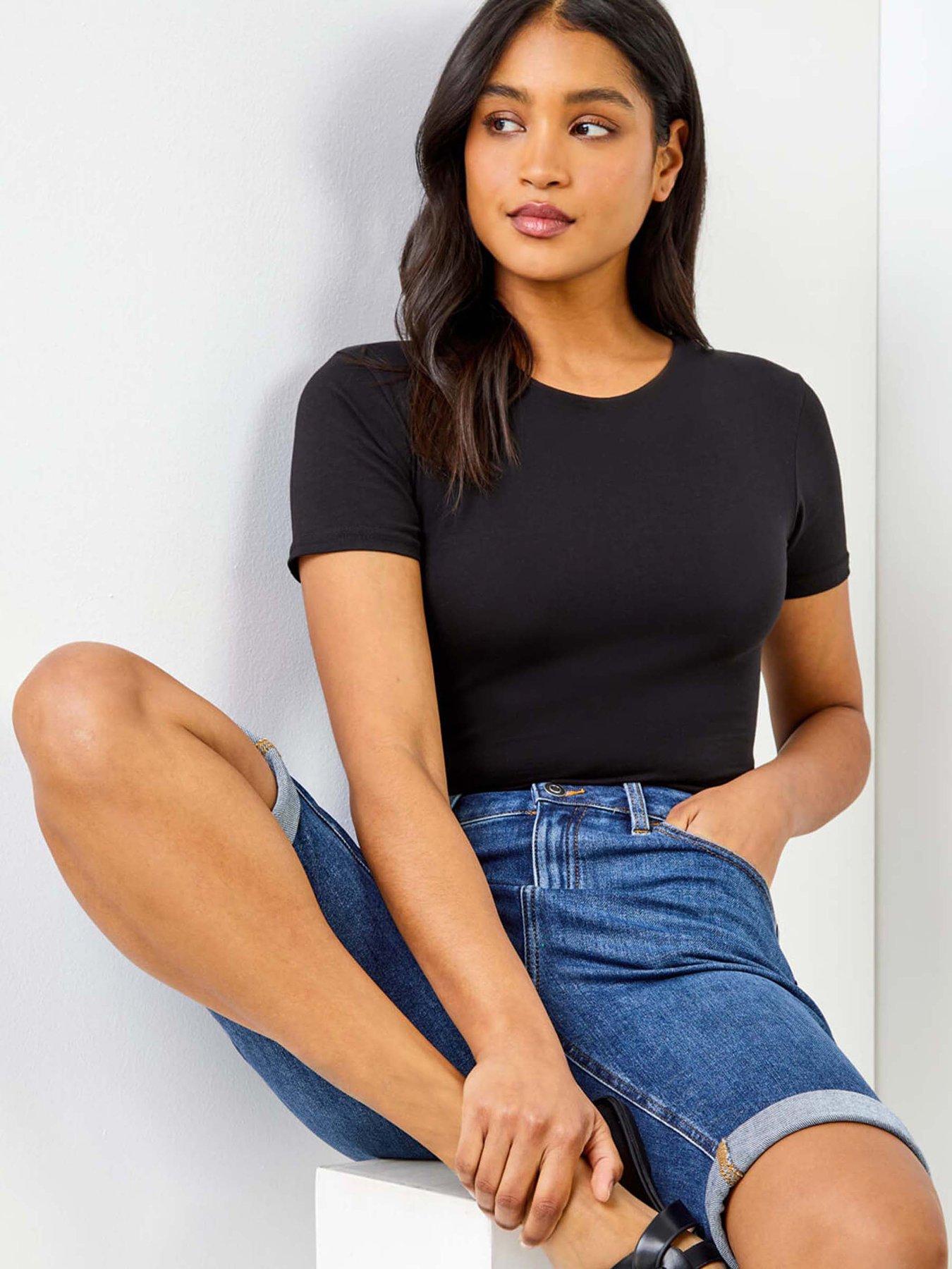  image of roman-essential-stretch-knee-length-shorts-blue