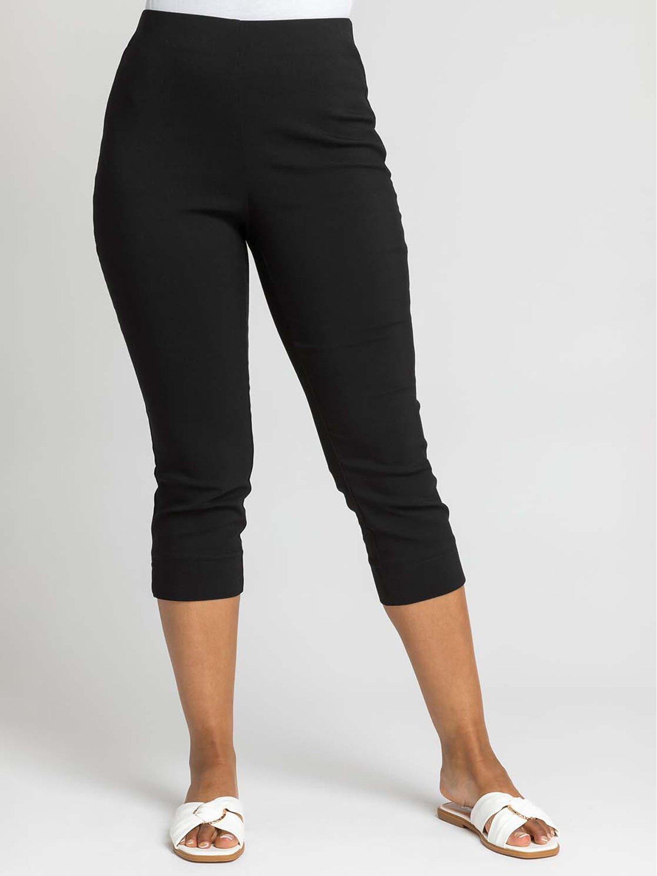  image of roman-petite-cropped-stretch-trouser-black