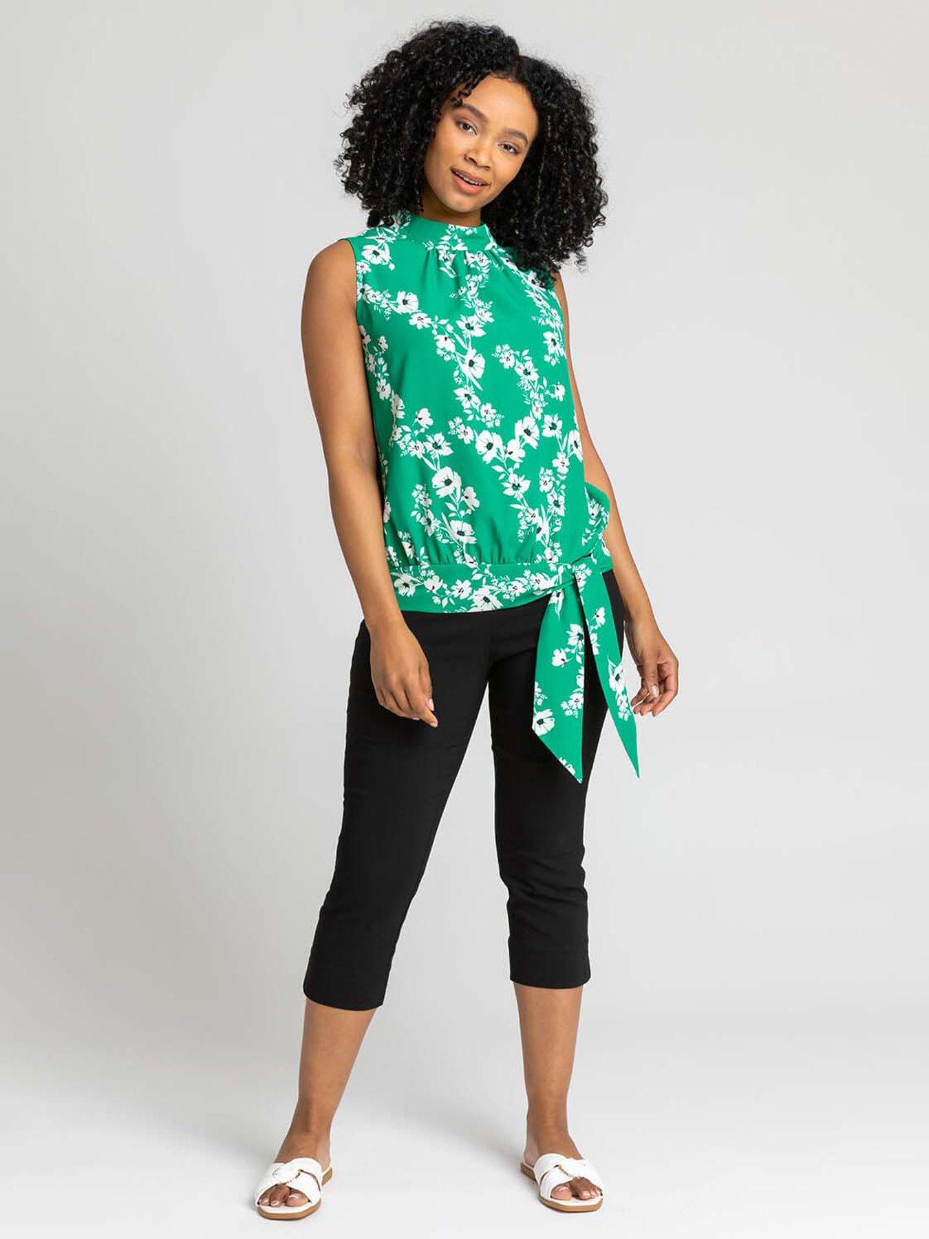  image of roman-petite-cropped-stretch-trouser-black