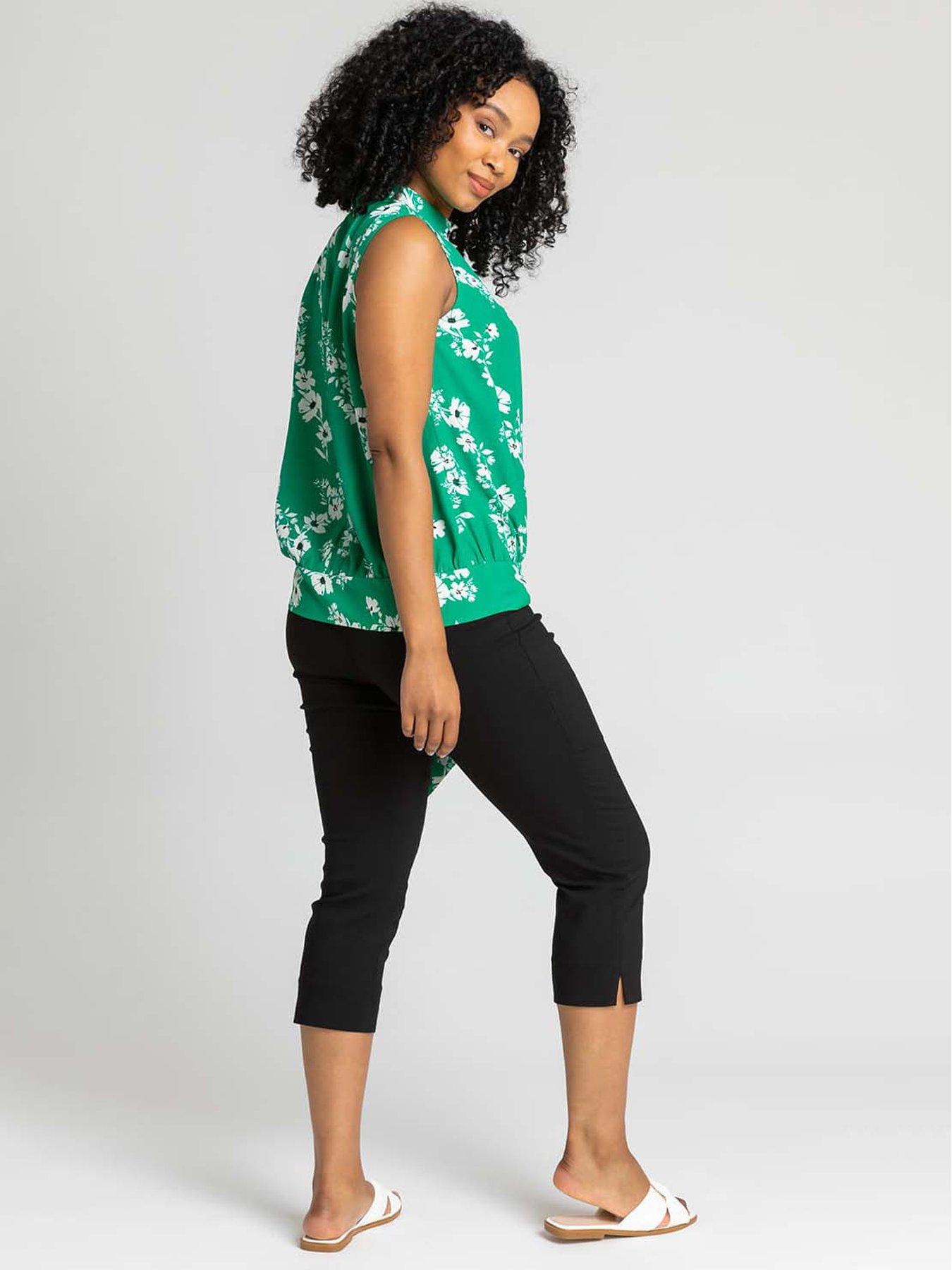  image of roman-petite-cropped-stretch-trouser-black