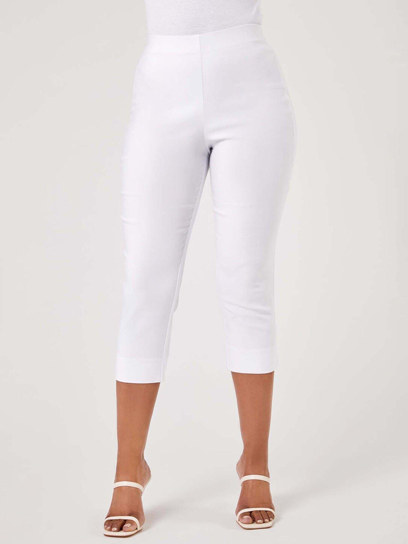  image of roman-petite-cropped-stretch-trousers-white