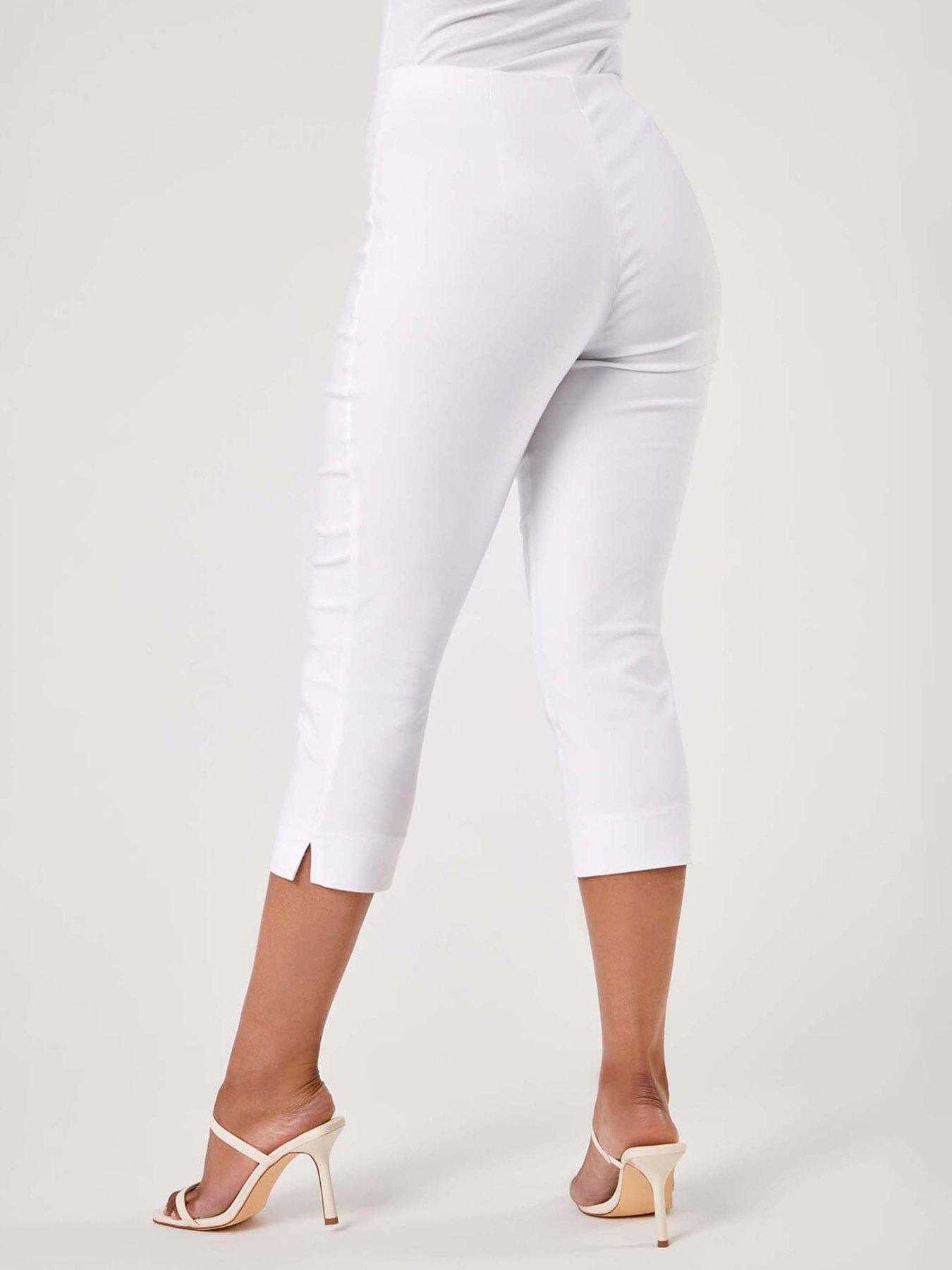  image of roman-petite-cropped-stretch-trousers-white