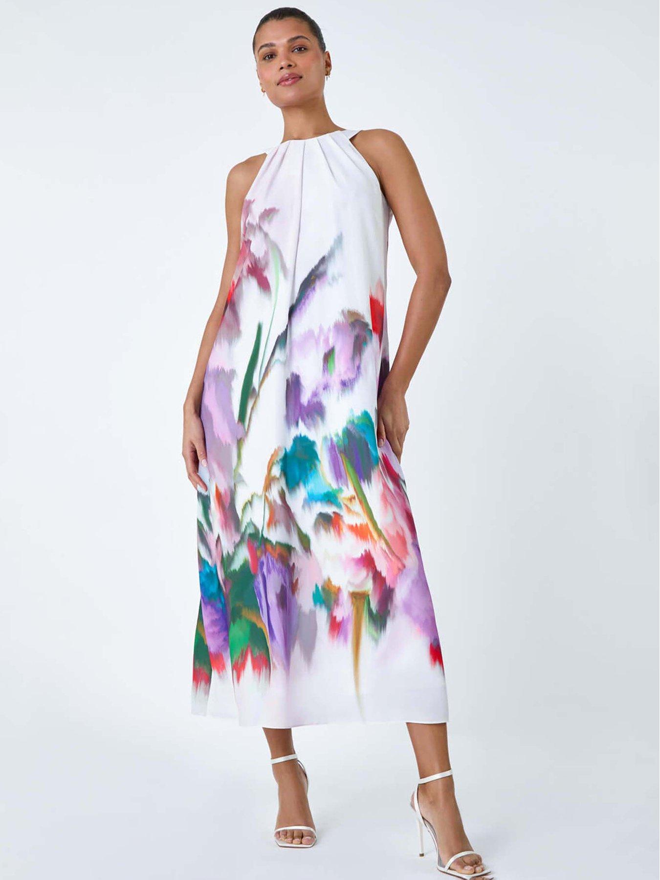 roman-abstract-floral-pleat-detail-trapeze-dress