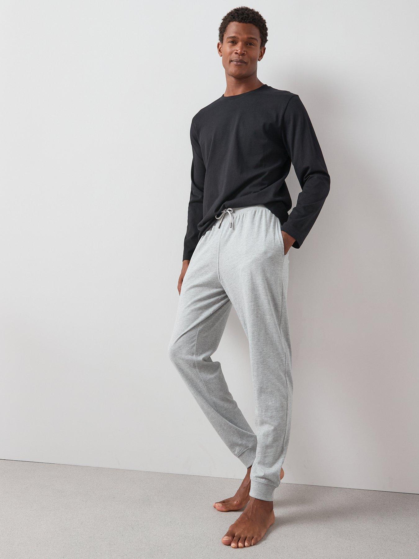 Image 4 of 6 of The Very Collection Long Sleeve T-Shirt And Jogger PJ Set - Grey/Black