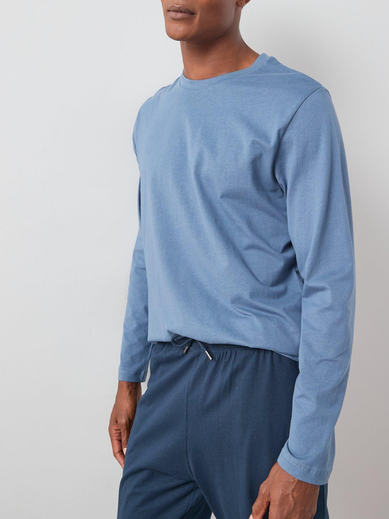 Image 4 of 5 of The Very Collection Long Sleeve T-Shirt And Jogger Pj Set - Navy