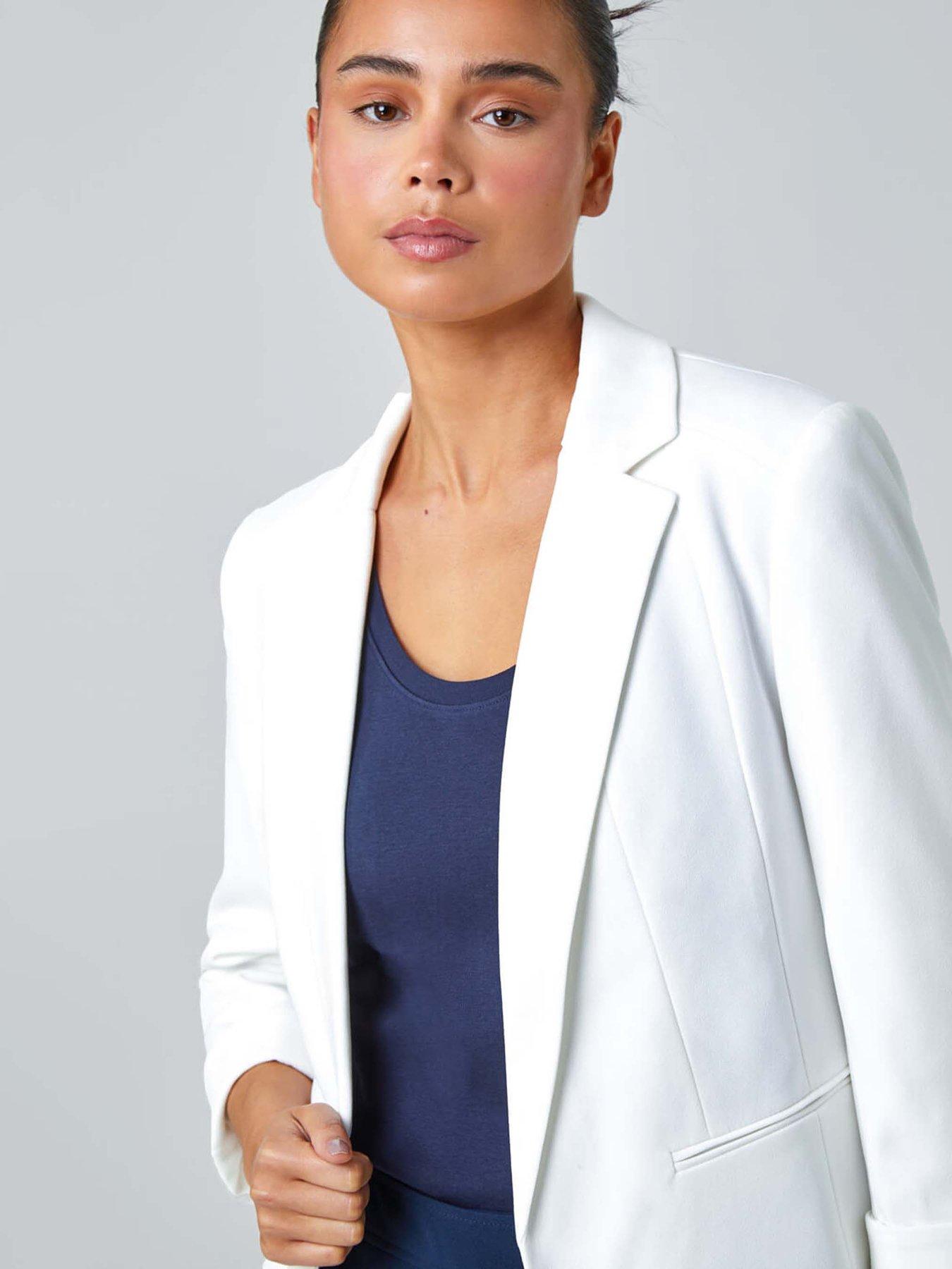 Image 4 of 5 of Roman Petite Classic Stretch Blazer - White