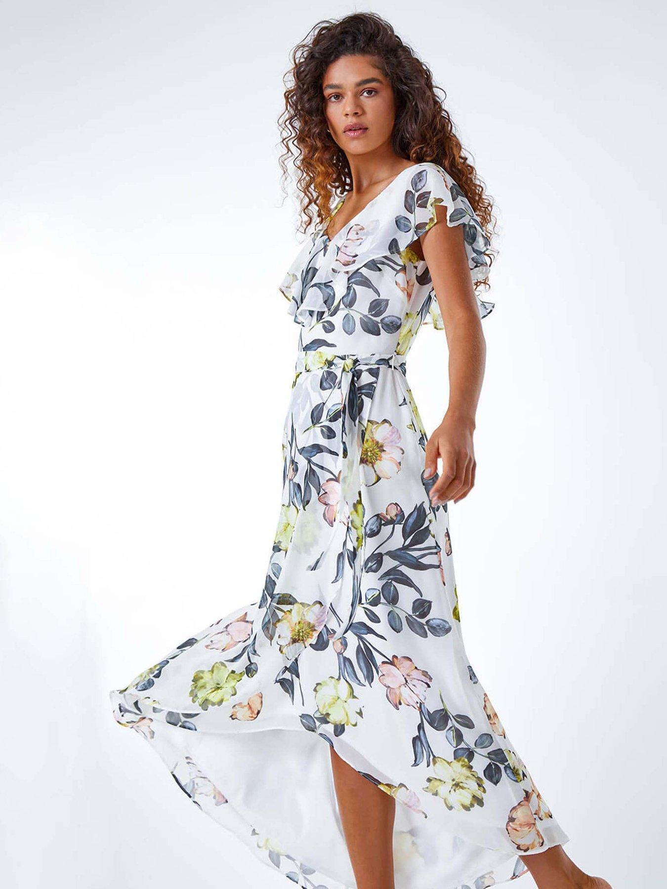 roman-floral-print-frill-cape-wrap-dress