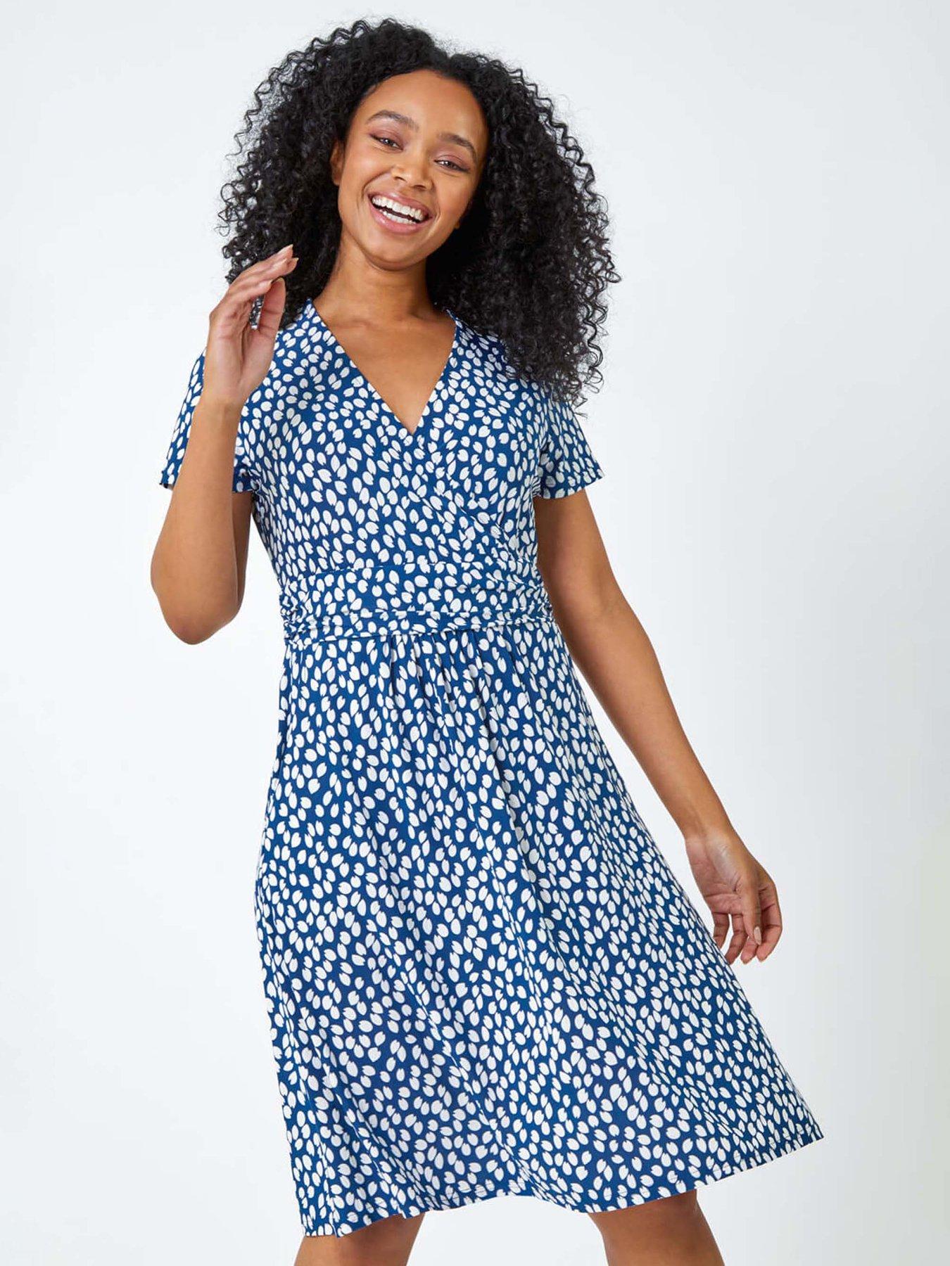 roman-petite-spot-print-wrap-dress