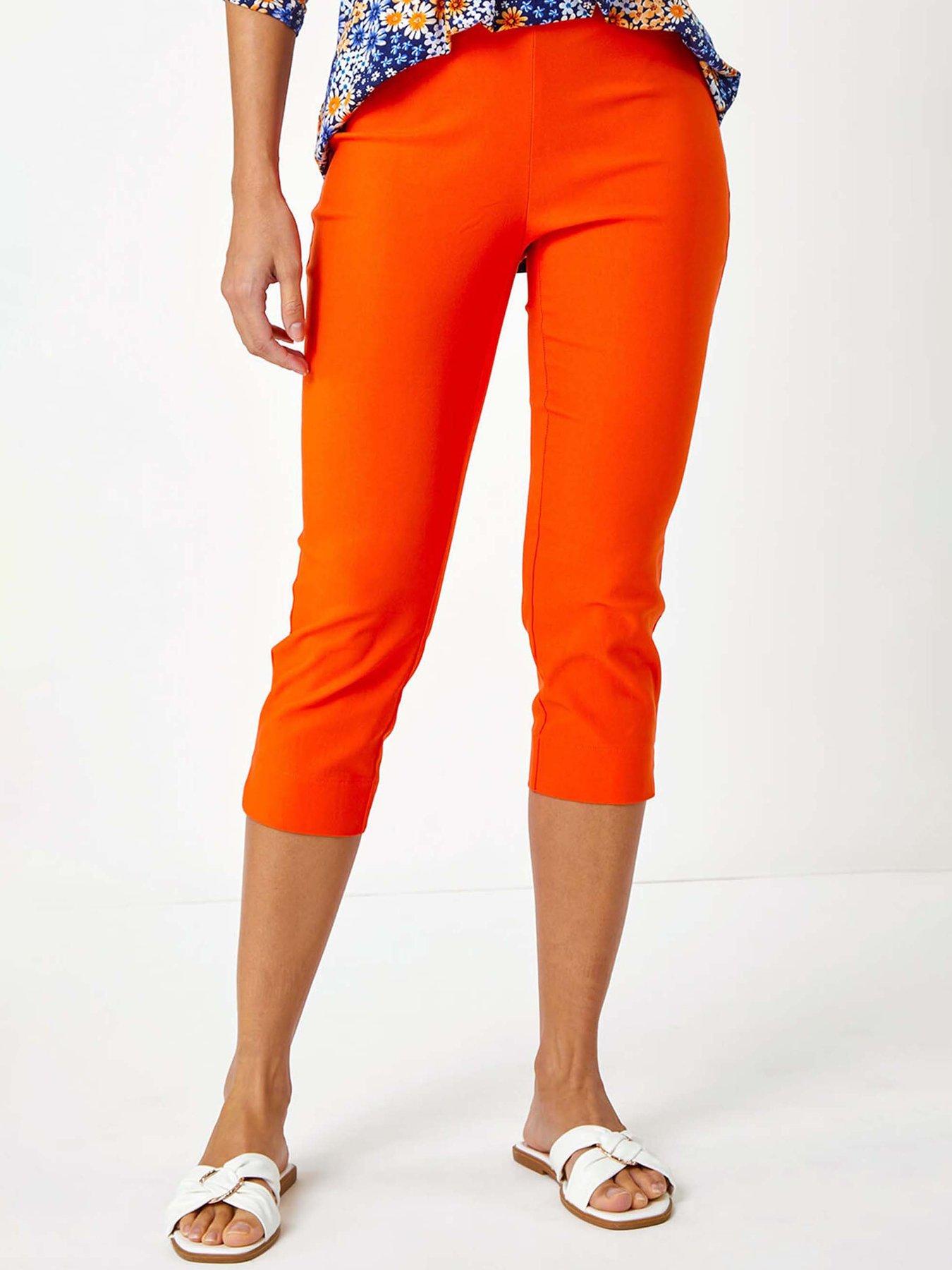 undefined Cropped Stretch Trouser - Orange