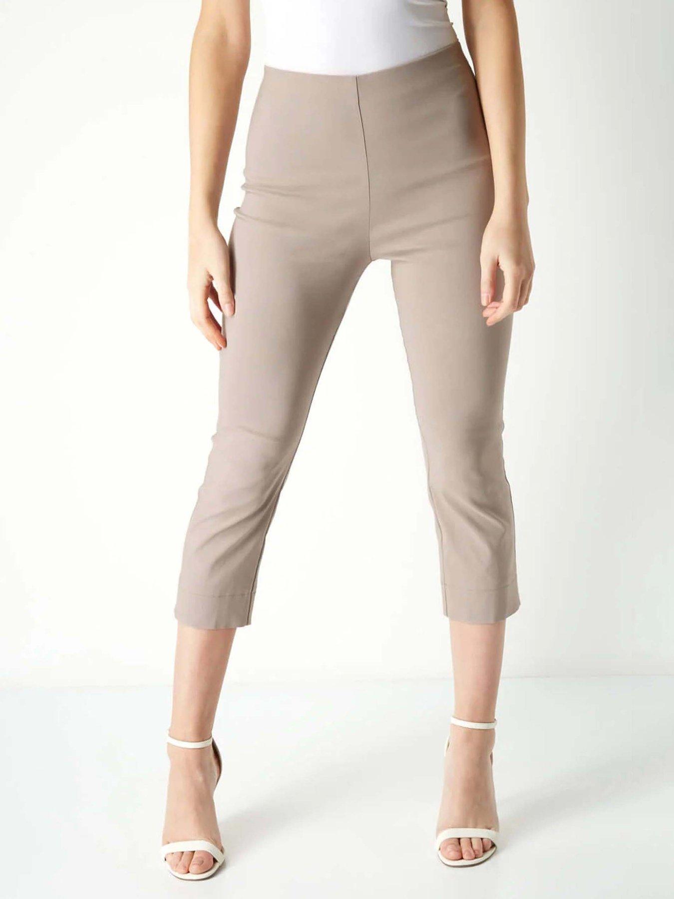  image of roman-cropped-stretch-trouser-brown