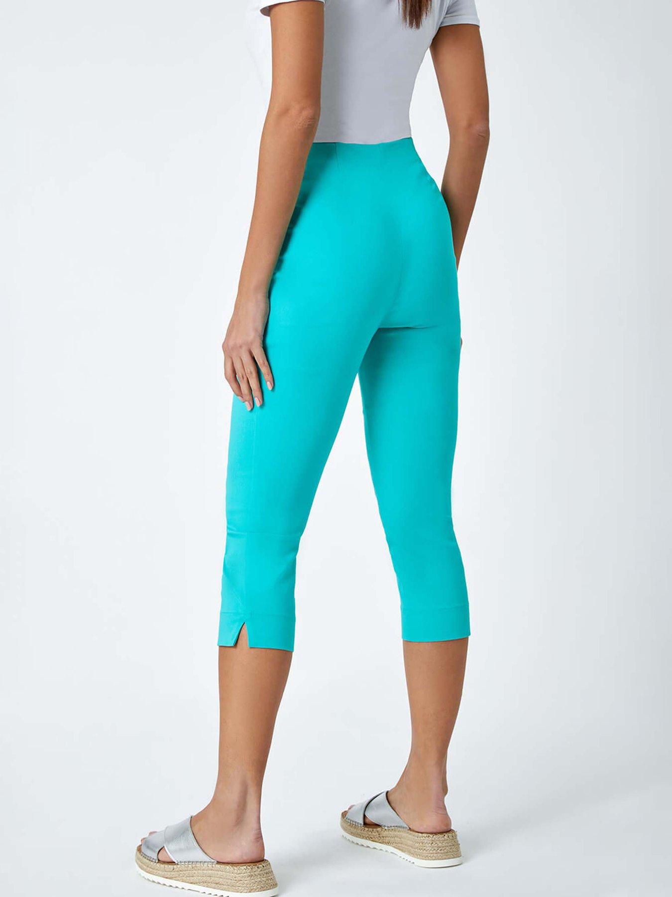 Image 2 of 5 of Roman Cropped Stretch Trouser - Turquoise