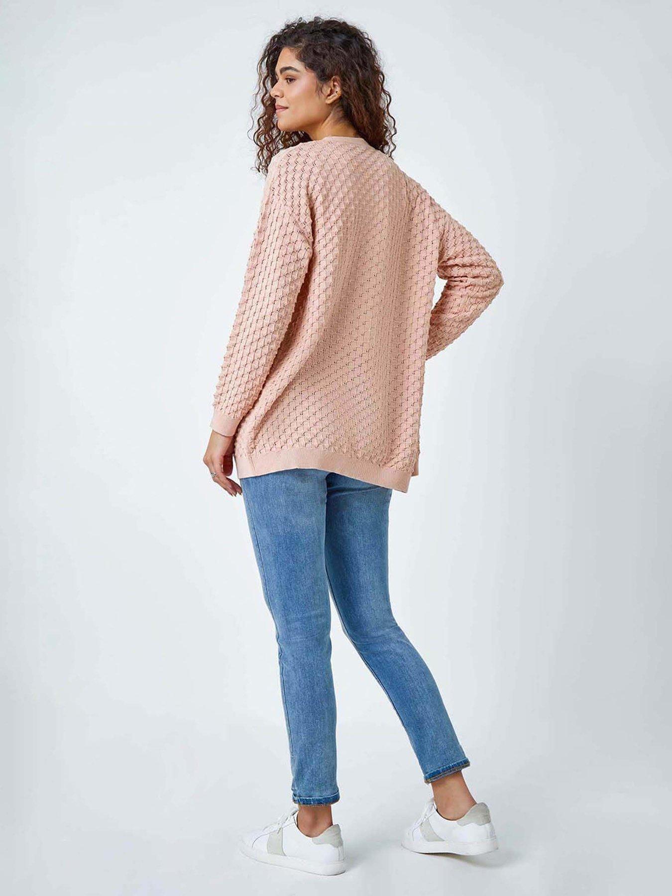 stillFront image of roman-cotton-blend-waffle-knit-cardigan