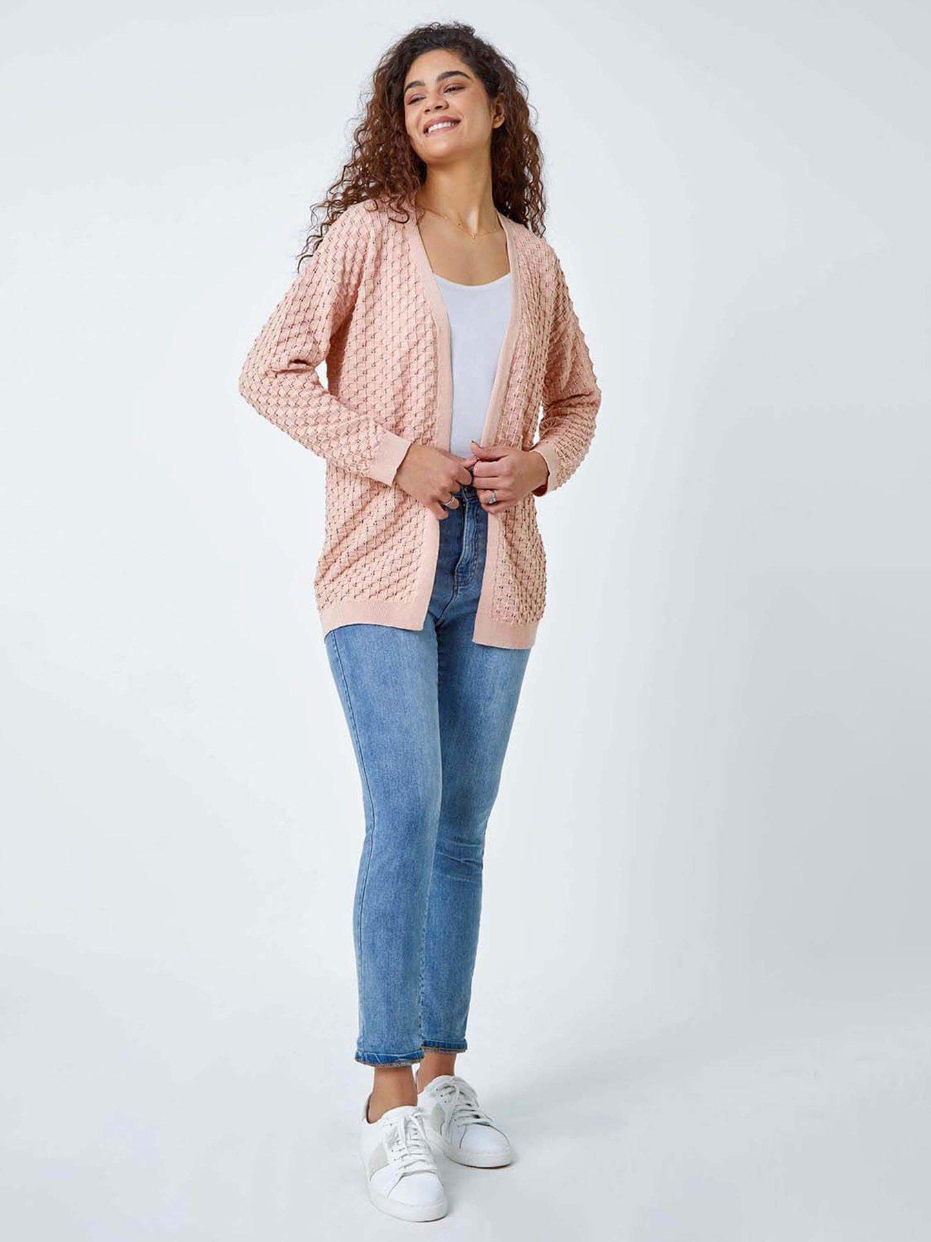  image of roman-cotton-blend-waffle-knit-cardigan