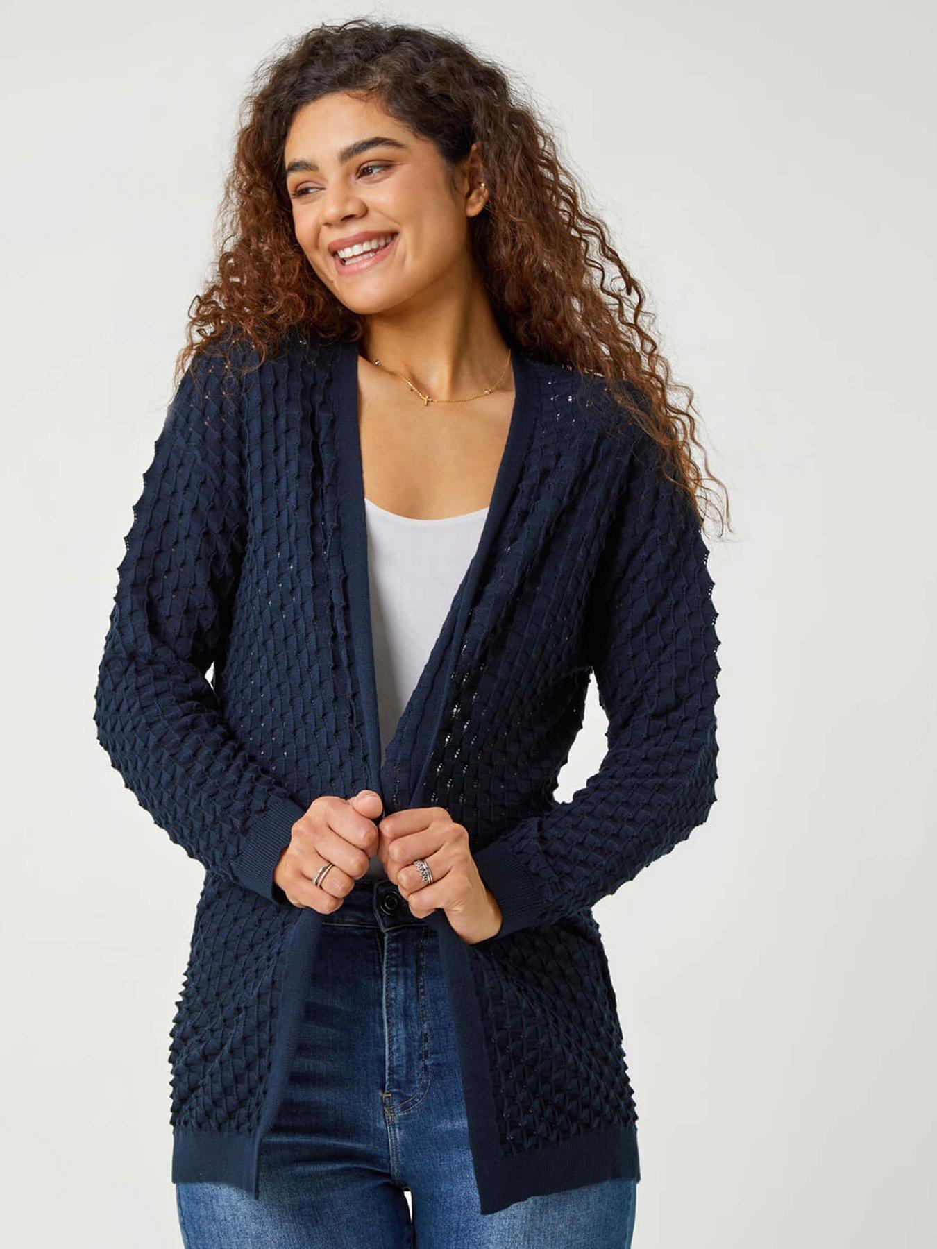 roman-cotton-blend-waffle-knit-cardigan