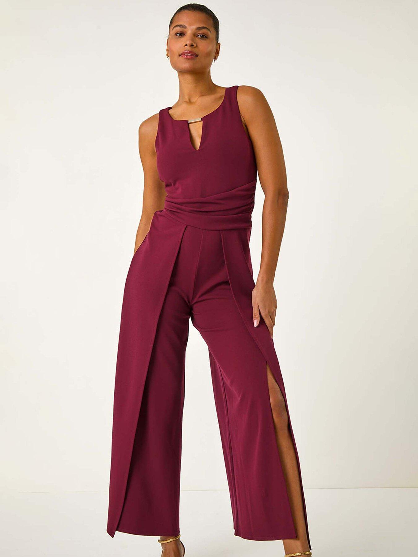  image of roman-ruched-front-crossover-jumpsuit