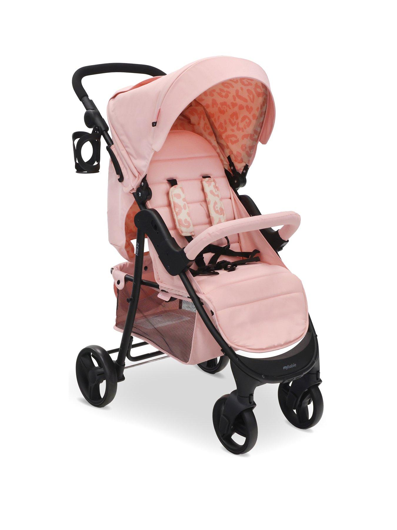  image of my-babiie-mb30-plus-pushchair-pink-leopard