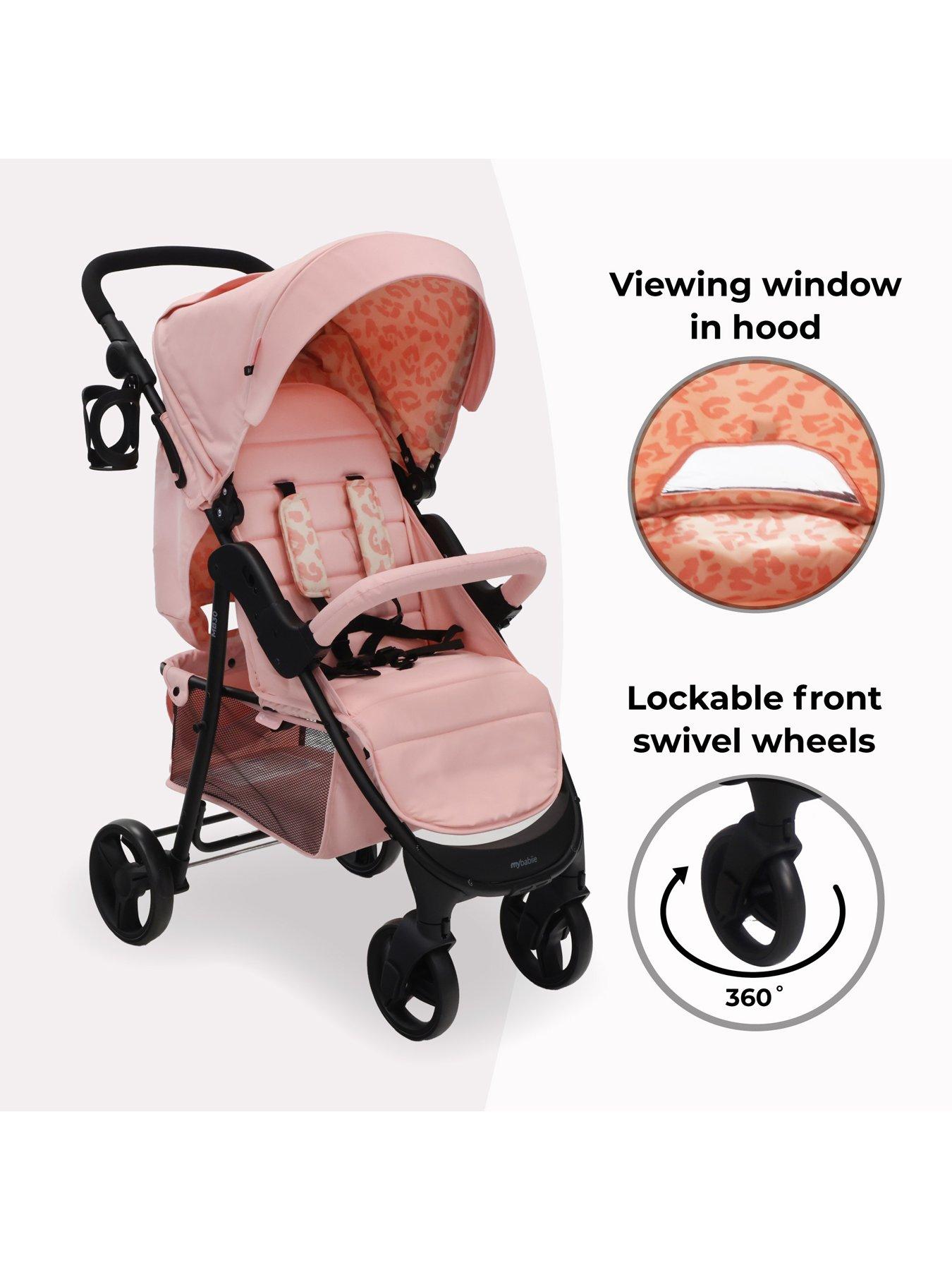  image of my-babiie-mb30-plus-pushchair-pink-leopard