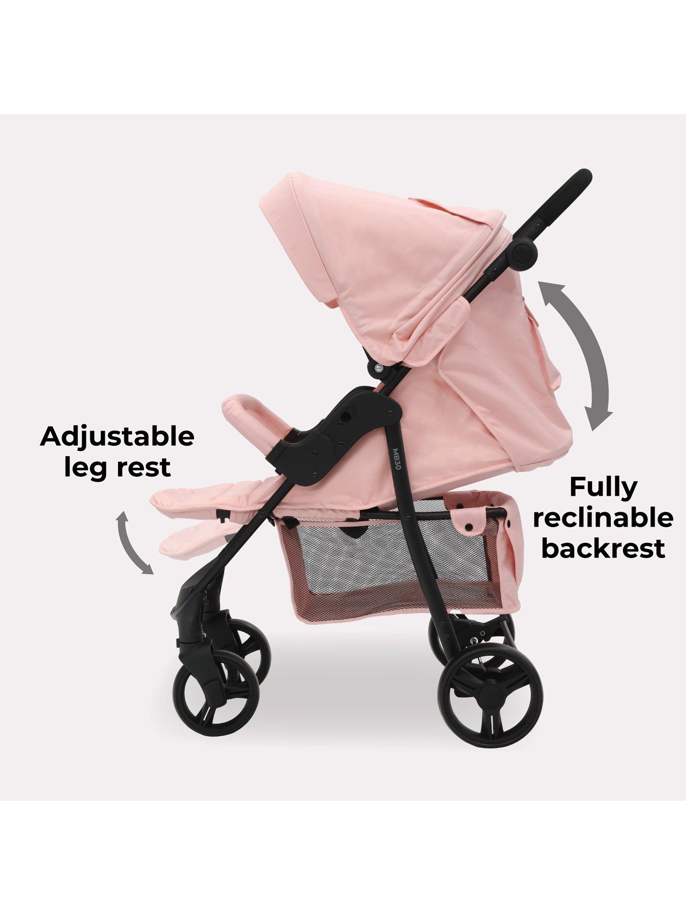  image of my-babiie-mb30-plus-pushchair-pink-leopard