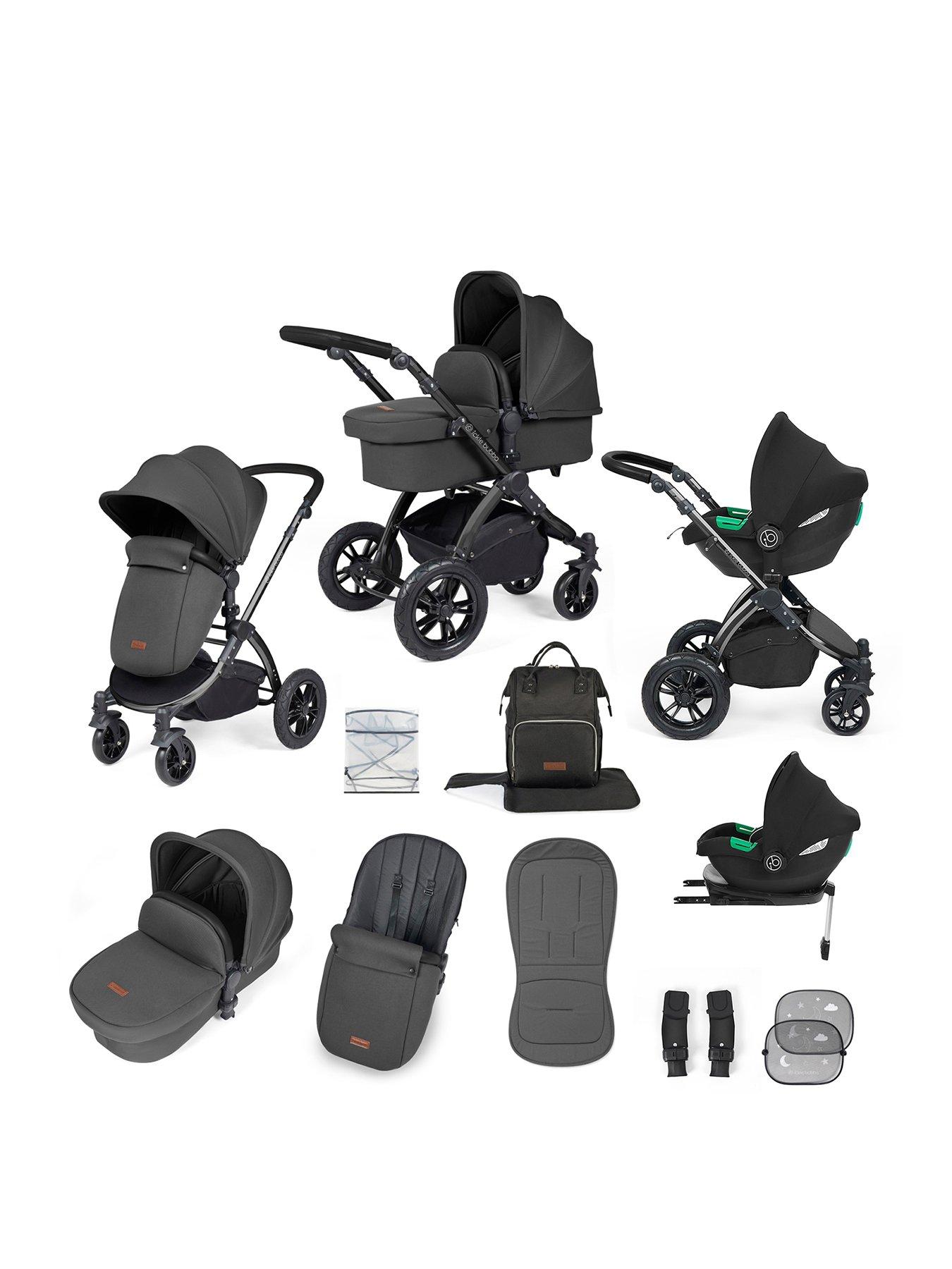 ickle-bubba-stomp-luxe-12-piece-travel-system-with-i-size-cirrus-car-seat-amp-isofix-base-black-charcoal-grey-black