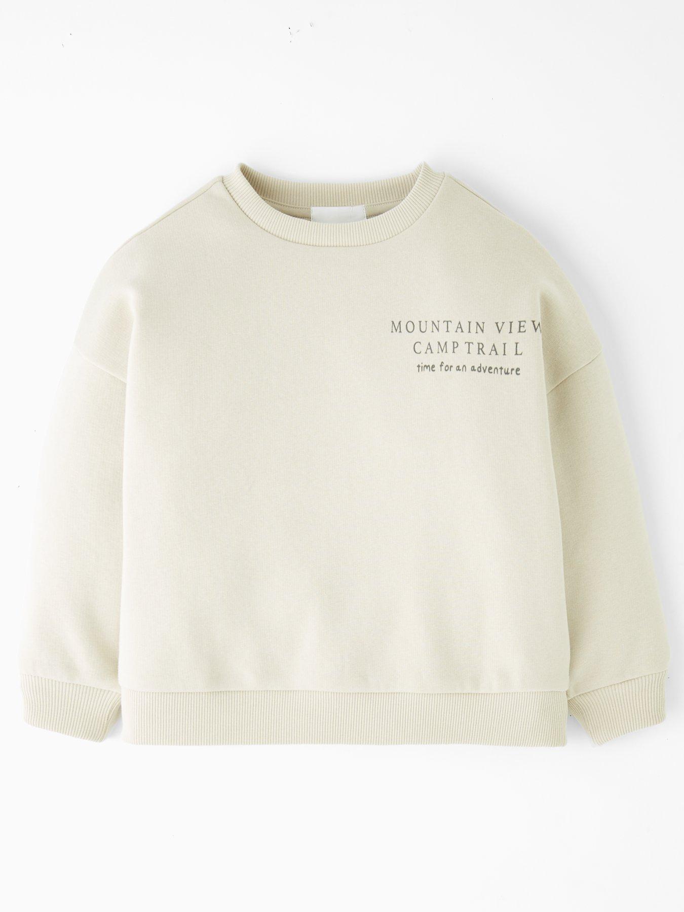 Mini V by Very Boys Adventure Back Print Sweatshirt - Stone Beige