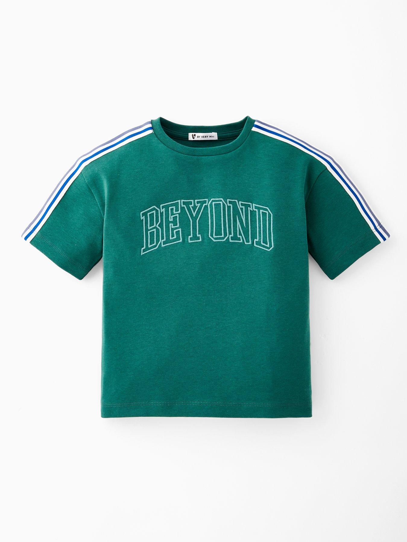 undefined Boys Short Sleeve Tape Sleeve T-shirt - Green