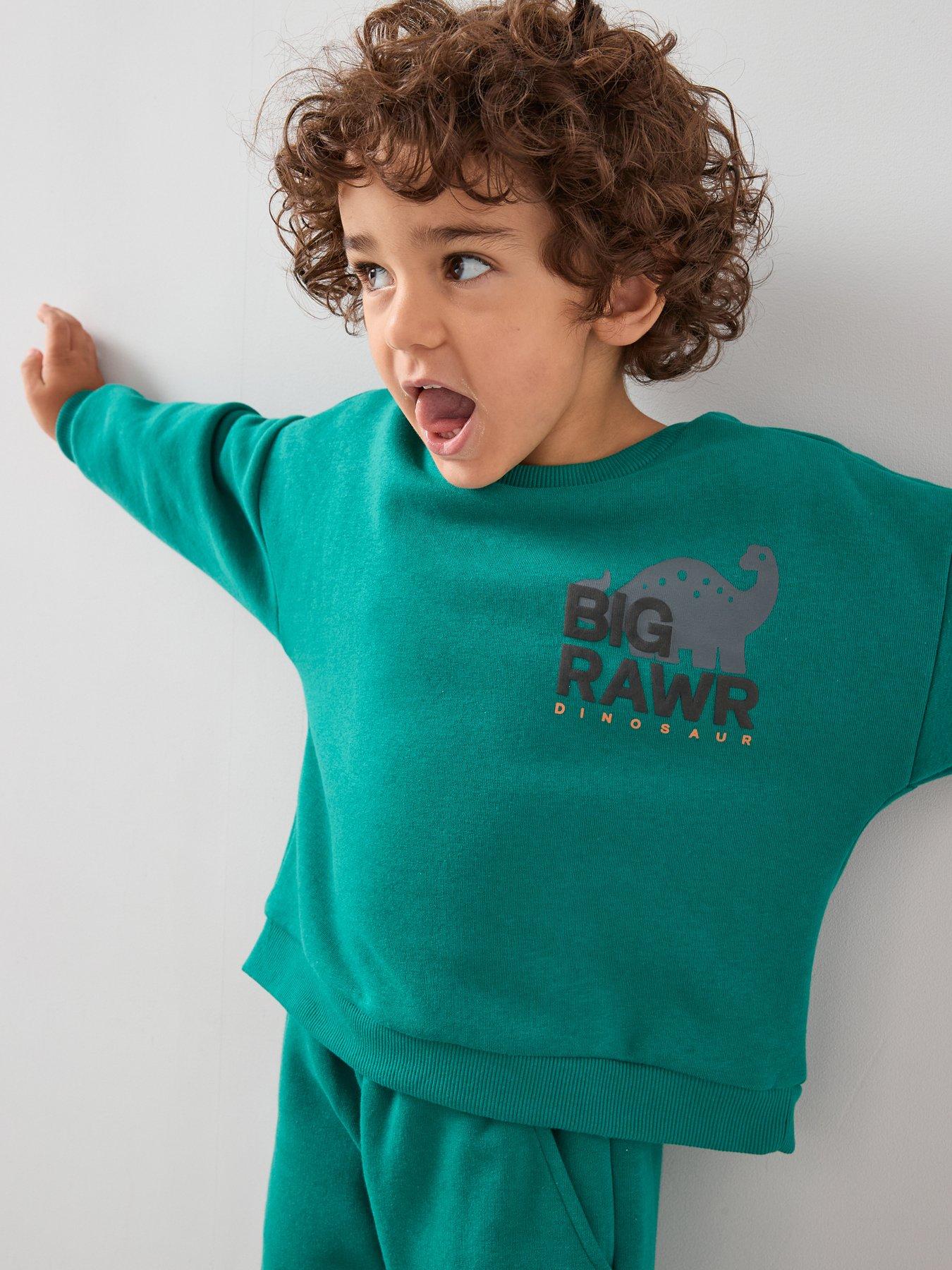 Image 4 of 5 of The Very Collection Boys Dinosaur Back Print Sweatshirt - Green
