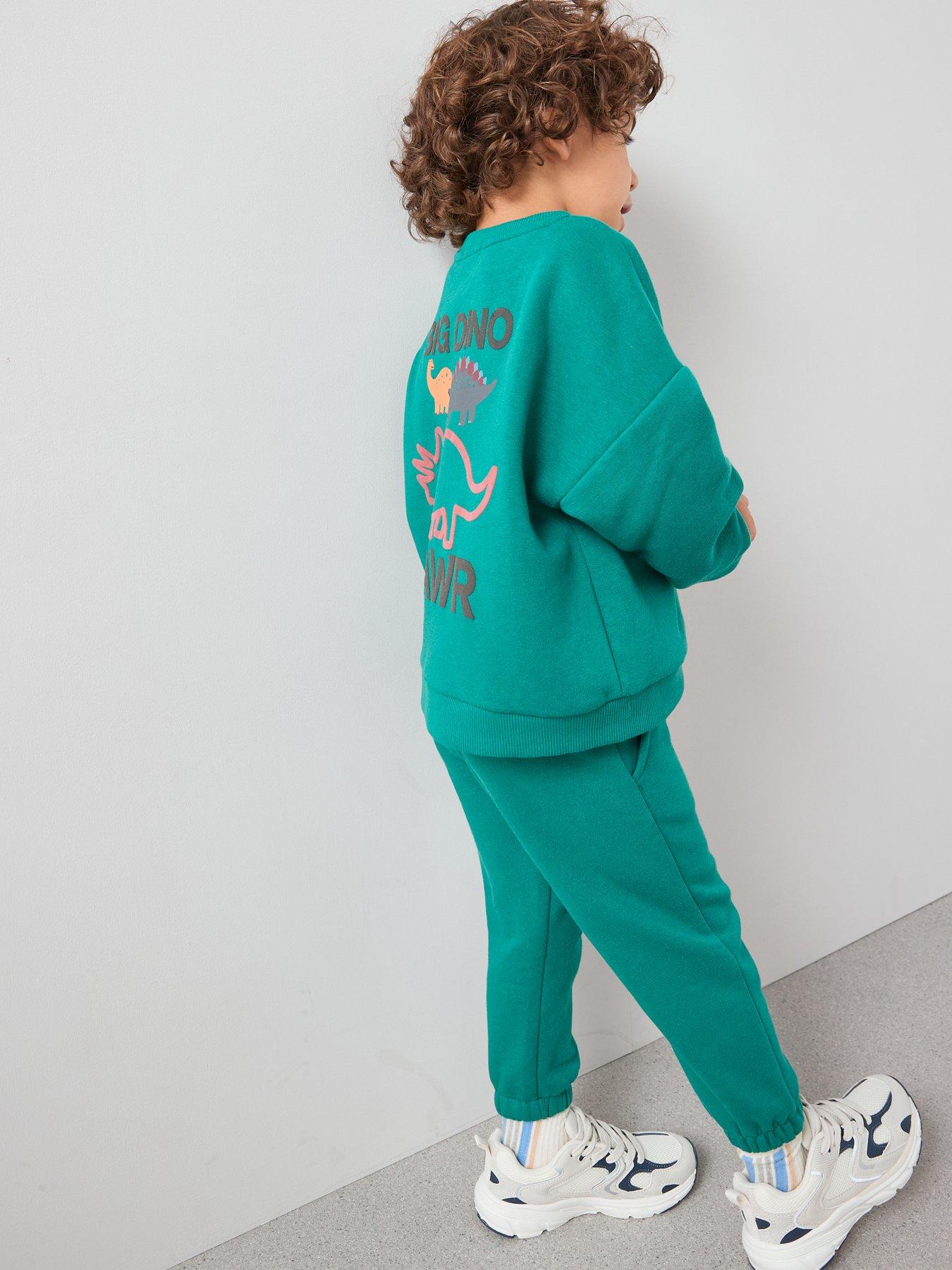 Image 5 of 5 of The Very Collection Boys Dinosaur Back Print Sweatshirt - Green
