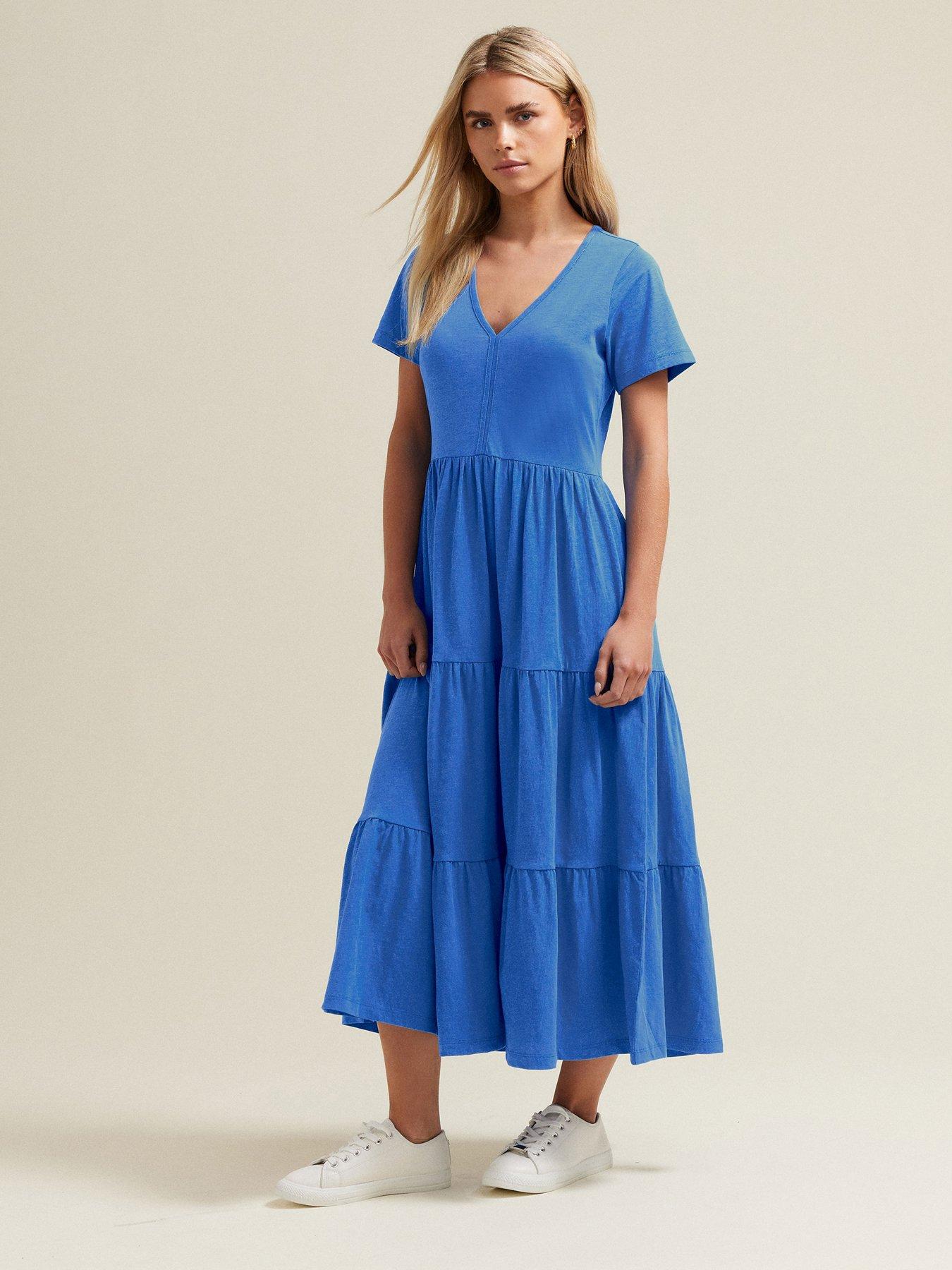 undefined Petite Notch Neck Tired Maxi Dress
