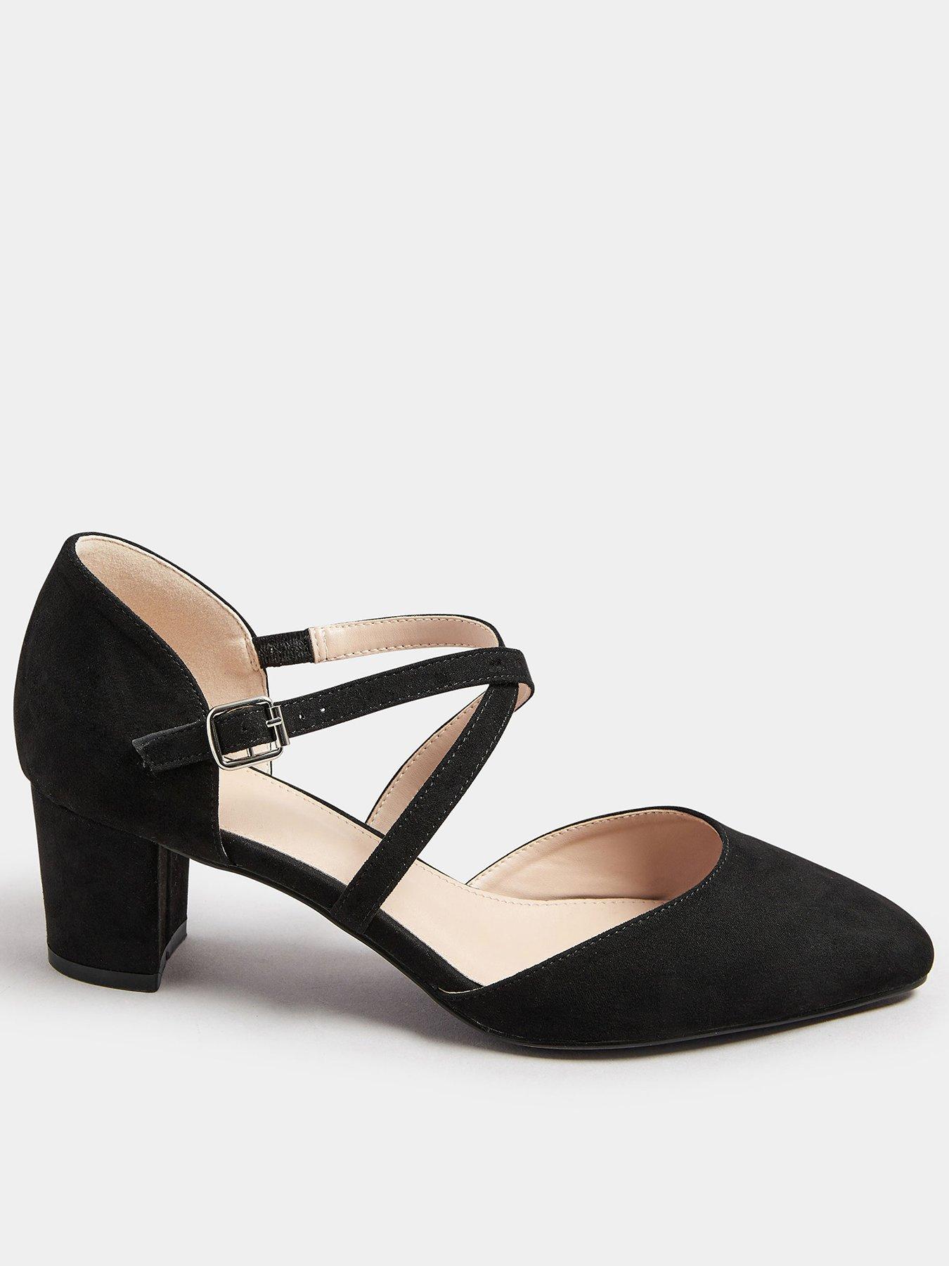 undefined Cross Strap Block Heel Mary Janes - Black
