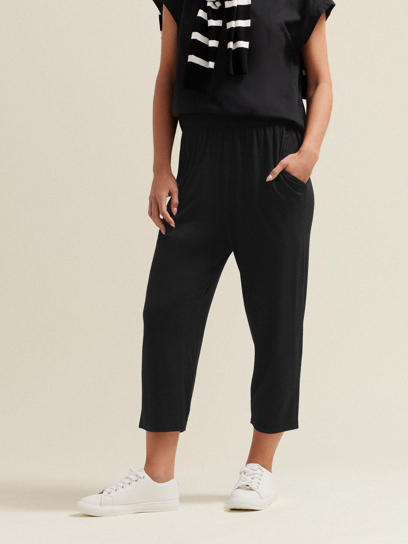 undefined Petite Cropped Harem Trouser - Black