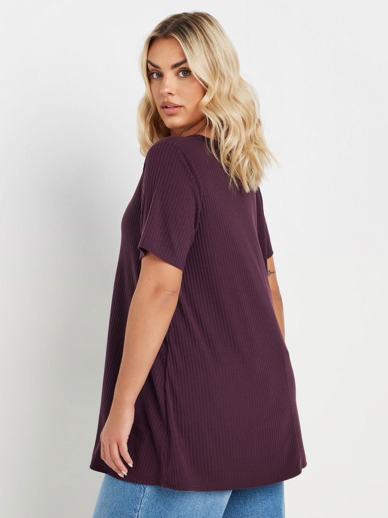  image of yours-curve-rib-swing-t-shirt-purple