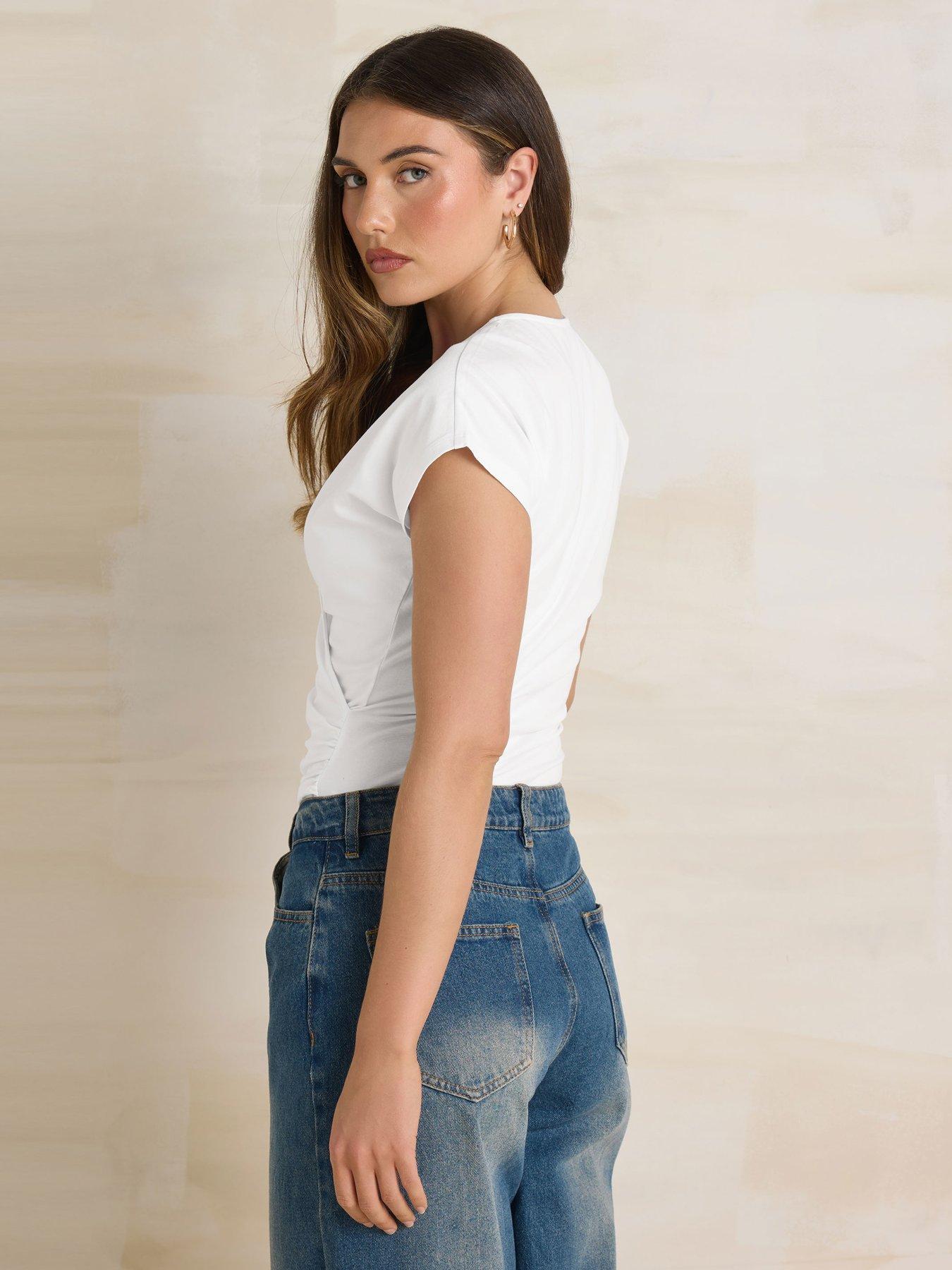  image of long-tall-sally-2-pack-wrap-top-blue