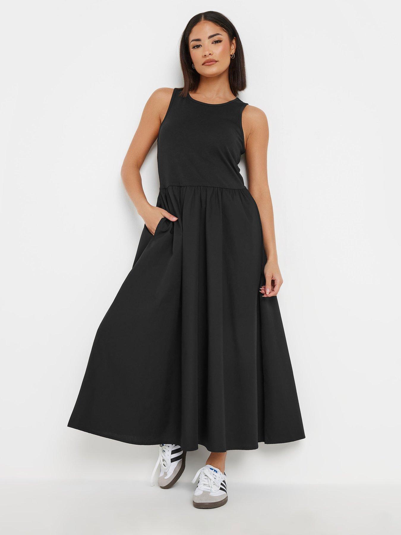  image of pixiegirl-petite-sleeveless-poplin-skater-dress