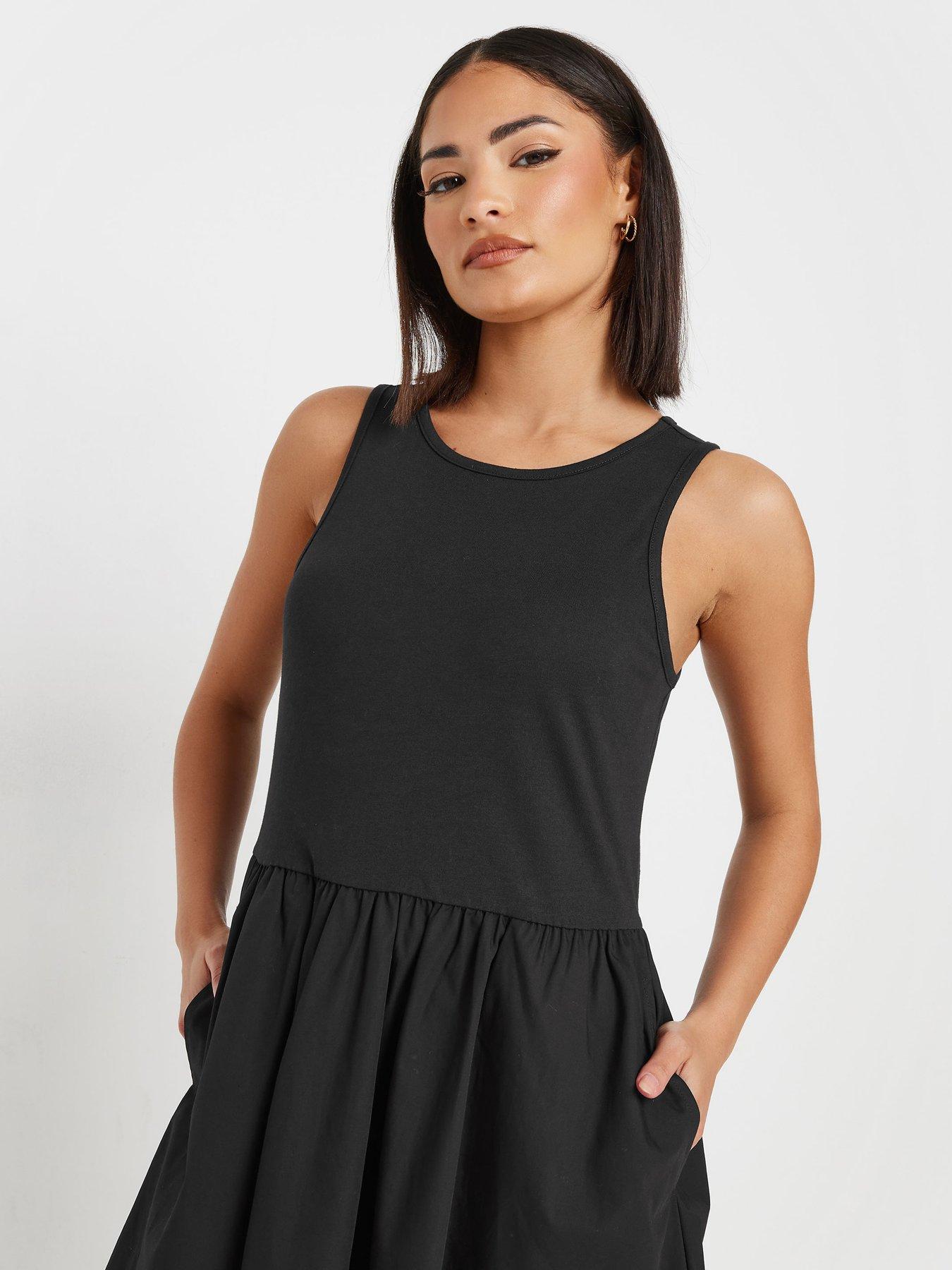  image of pixiegirl-petite-sleeveless-poplin-skater-dress