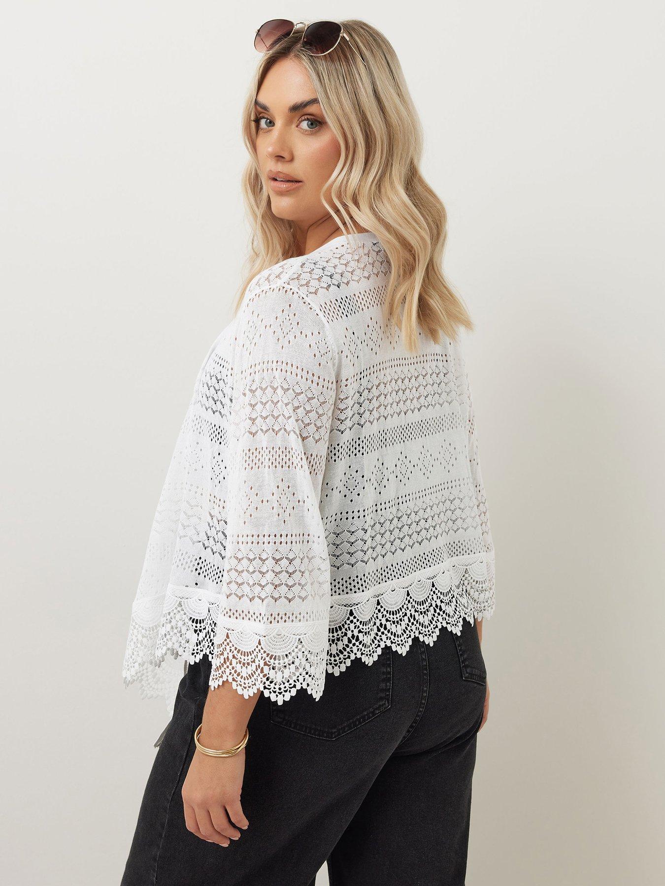  image of yours-curve-waterfall-lace-trim-cardigan