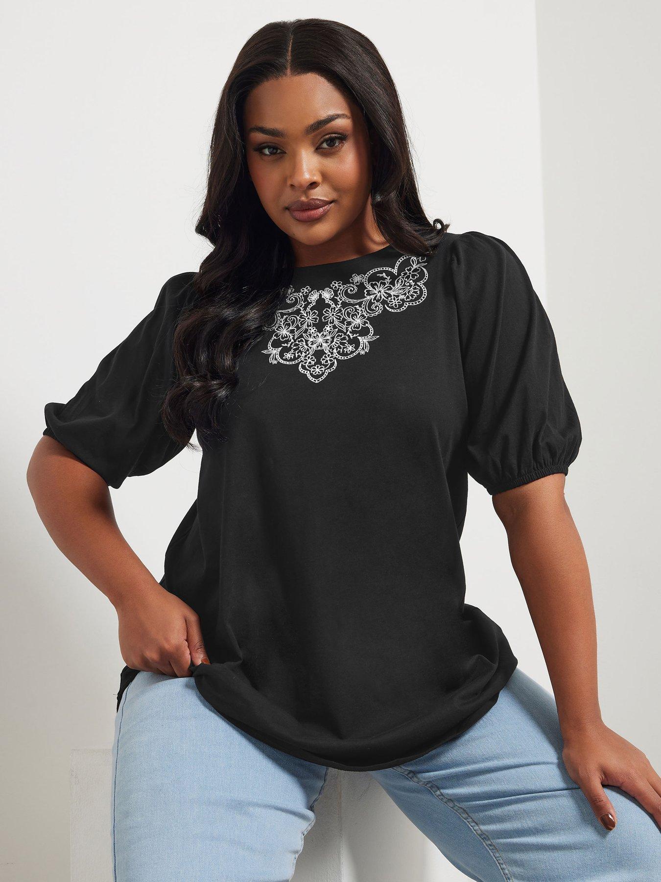 undefined Curve Puff Sleeve Top