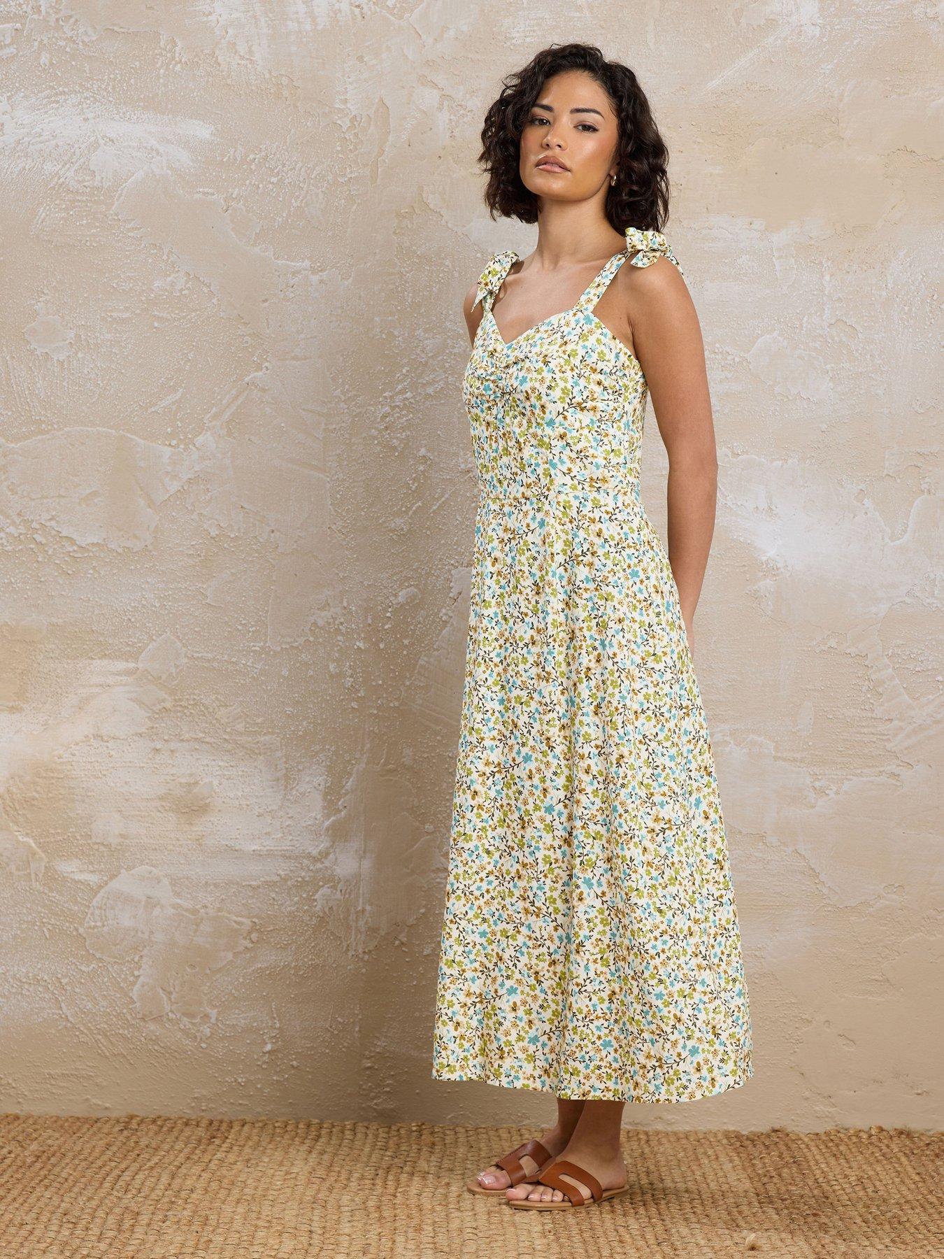 undefined Petite Tie Strap Midi Dress