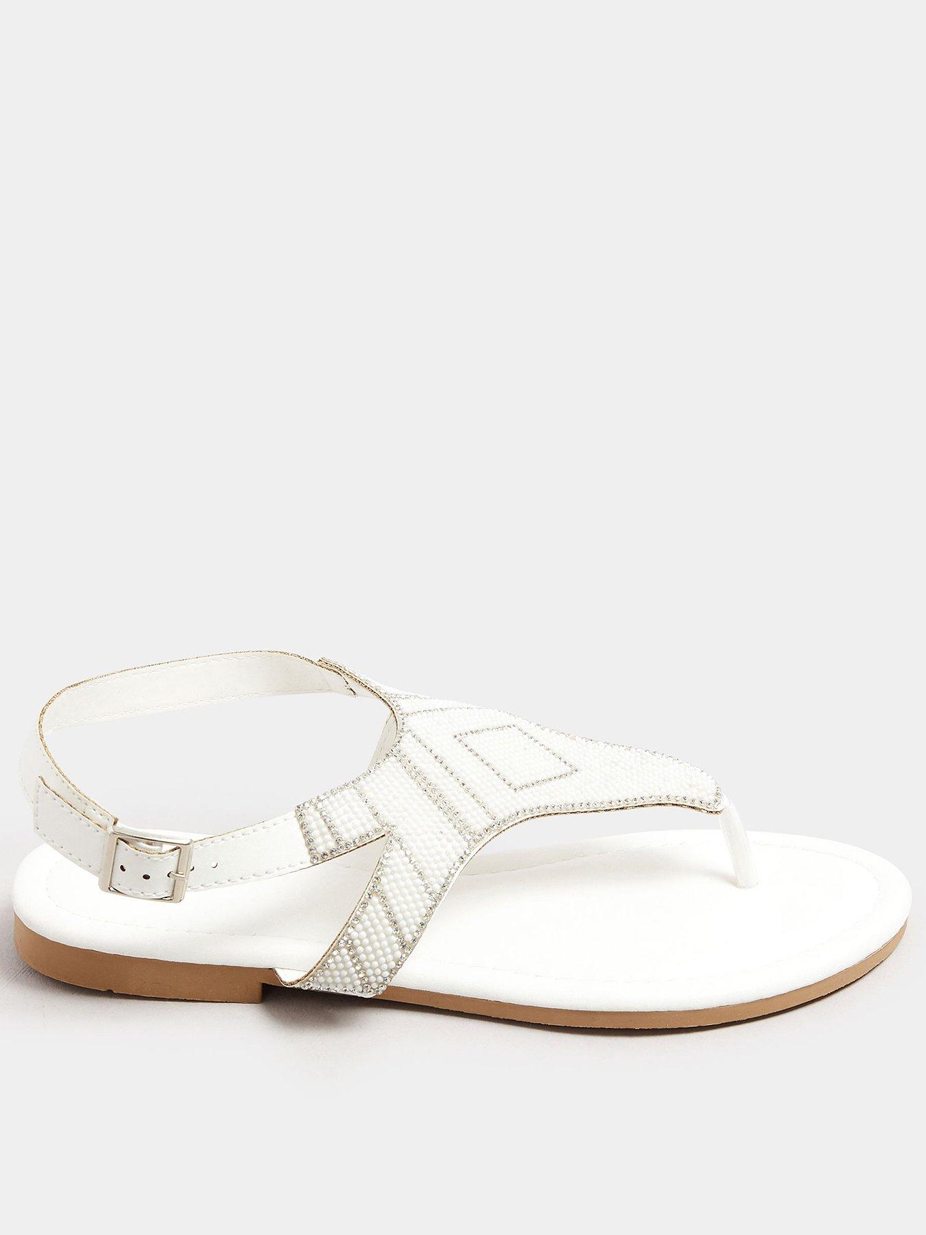  image of yours-extra-wide-fit-beaded-t-bar-sandal