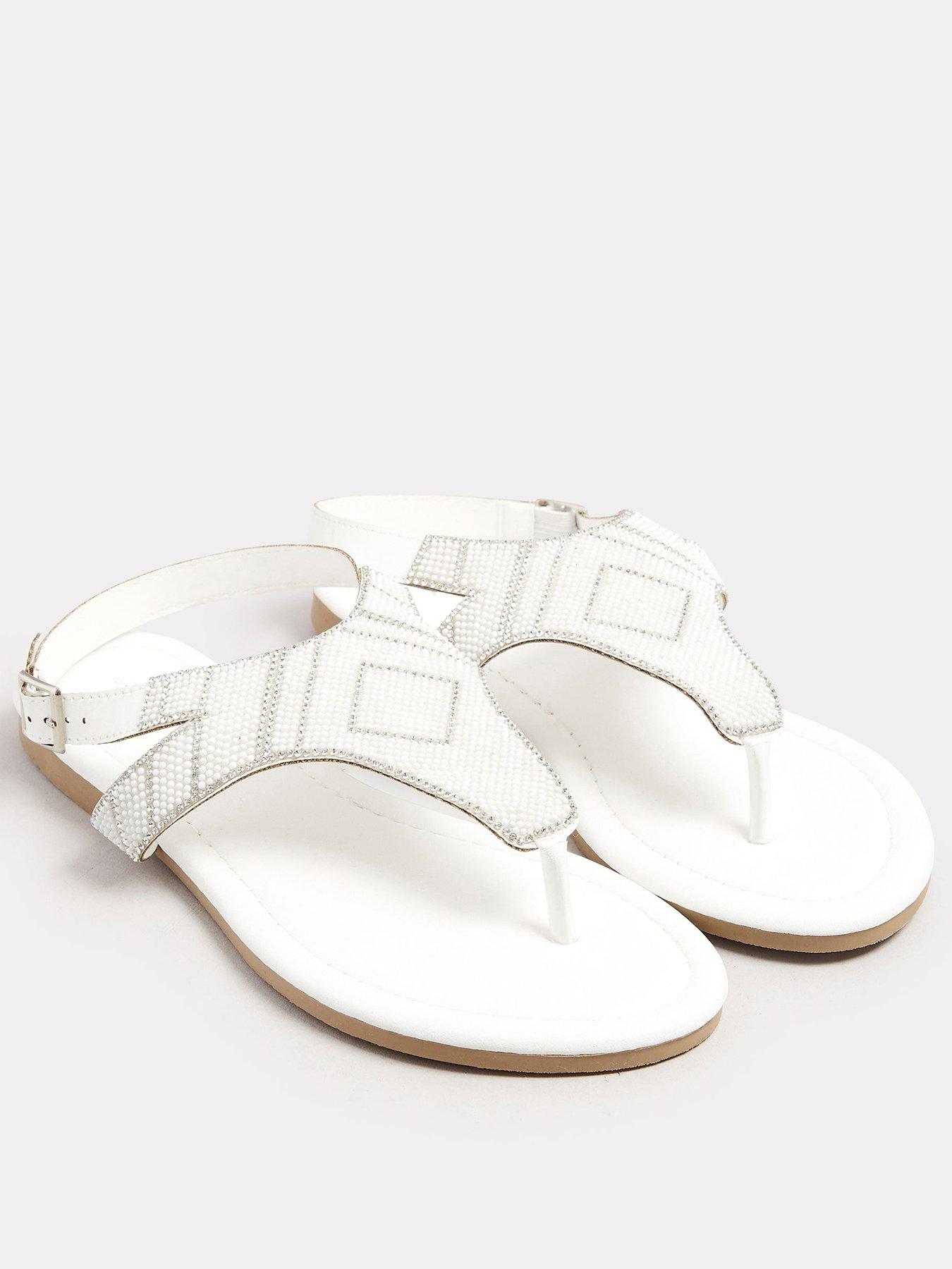 image of yours-extra-wide-fit-beaded-t-bar-sandal
