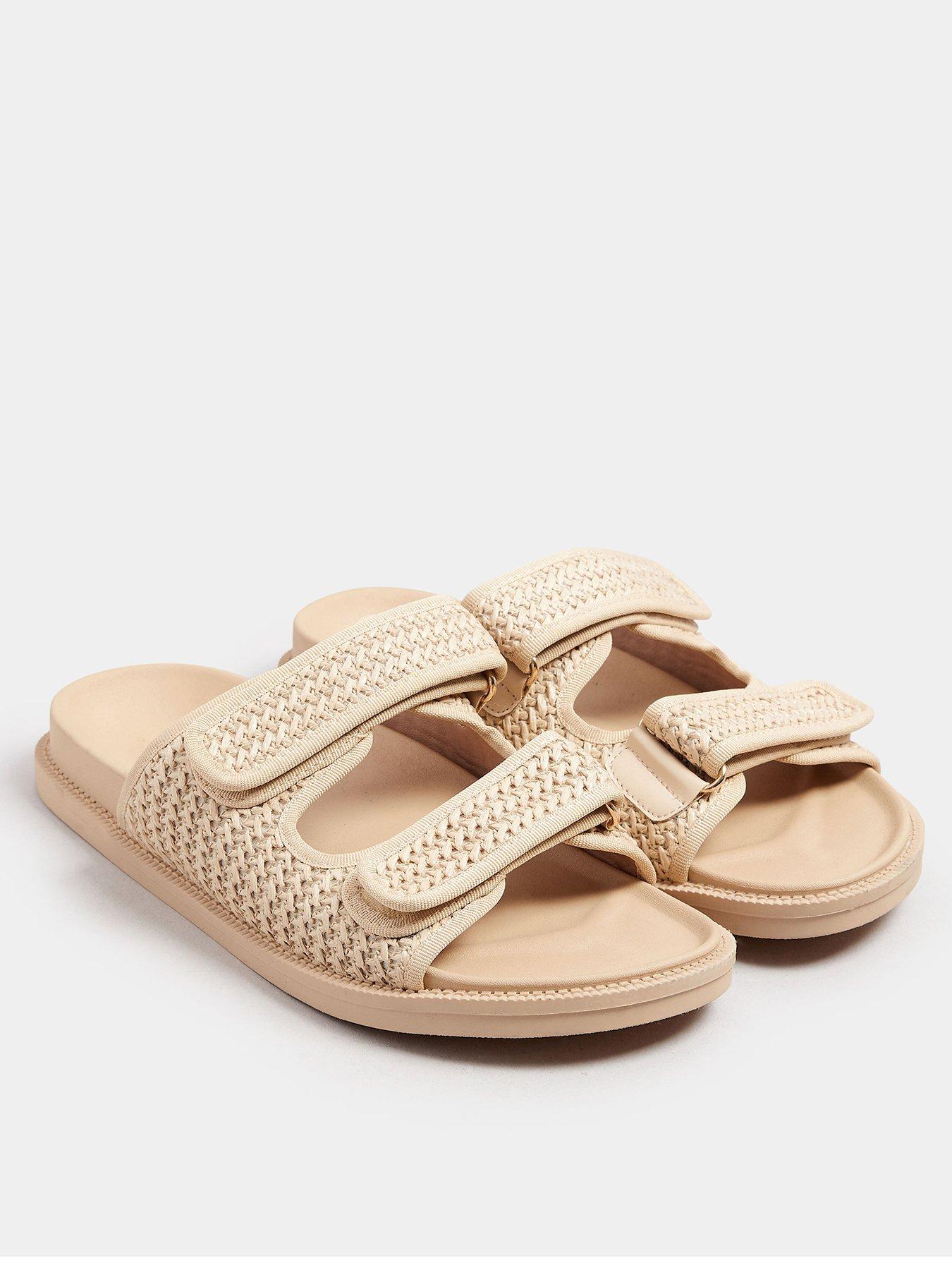  image of yours-extra-wide-fit-woven-double-strap-sandal-natural