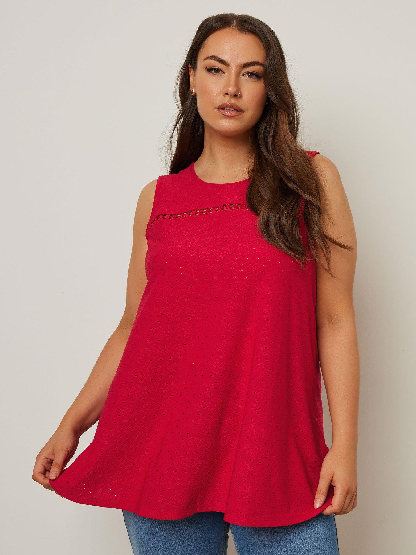 undefined Curve Crochet Broderie Vest