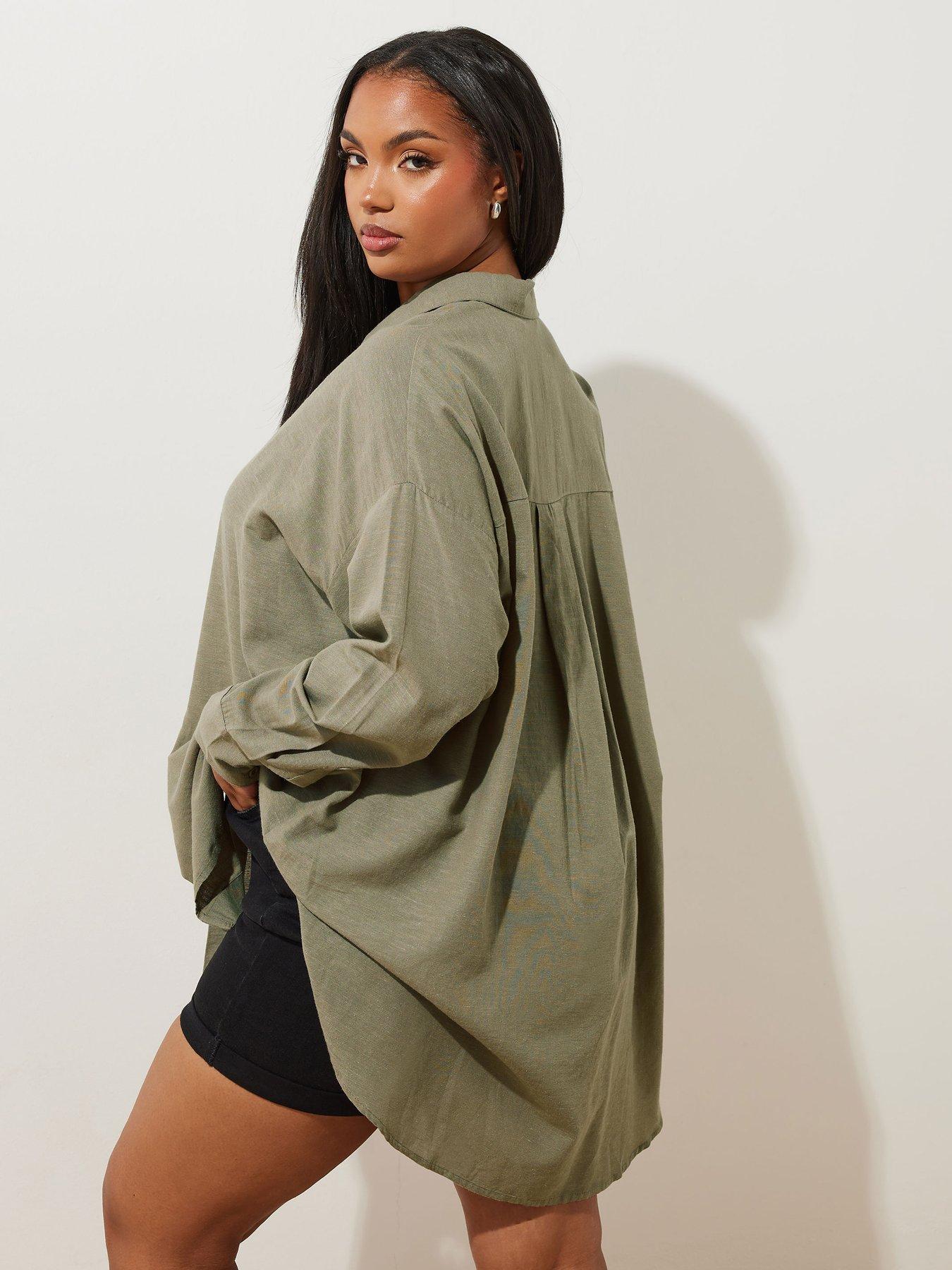  image of yours-curve-long-sleeve-linen-shirt