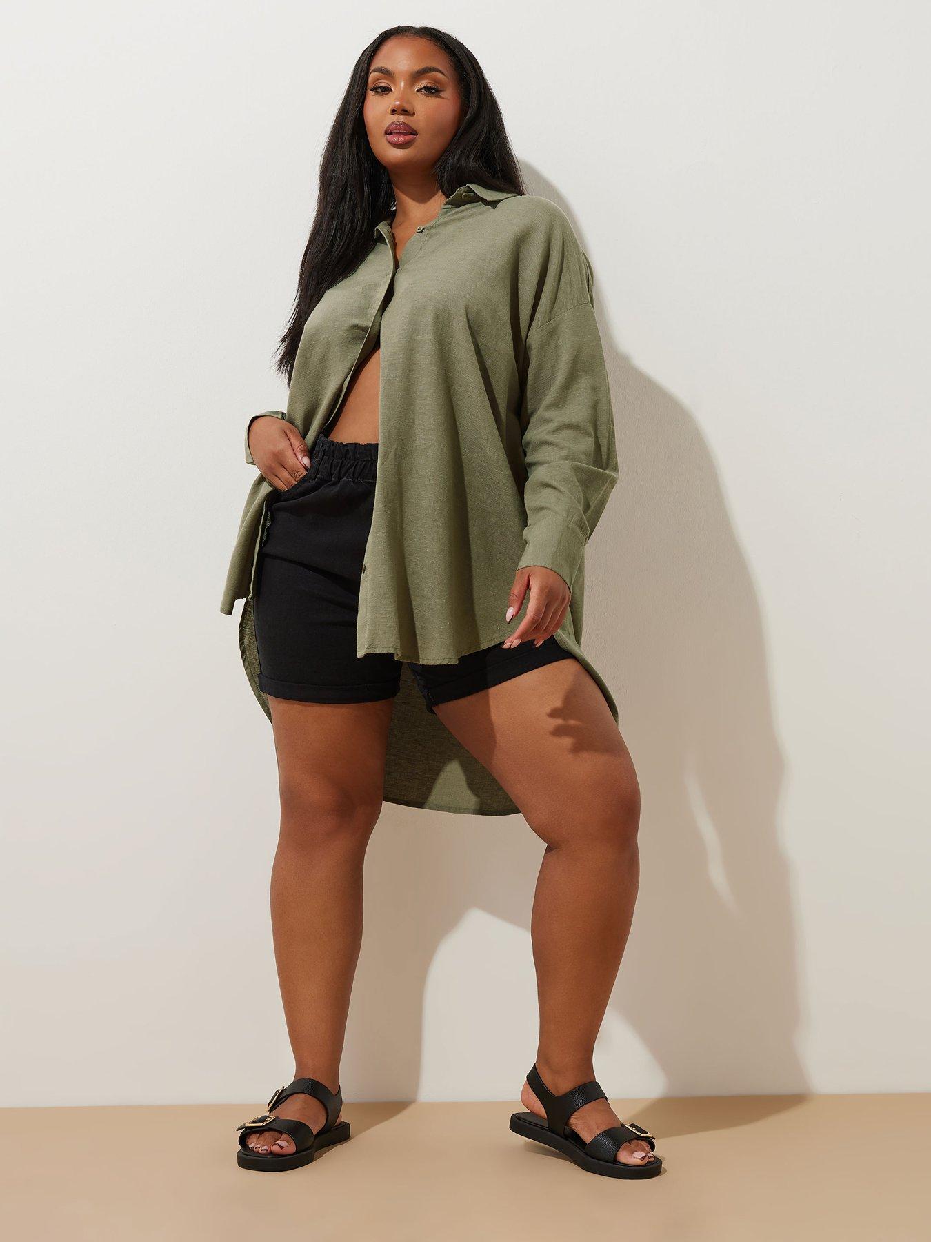  image of yours-curve-long-sleeve-linen-shirt