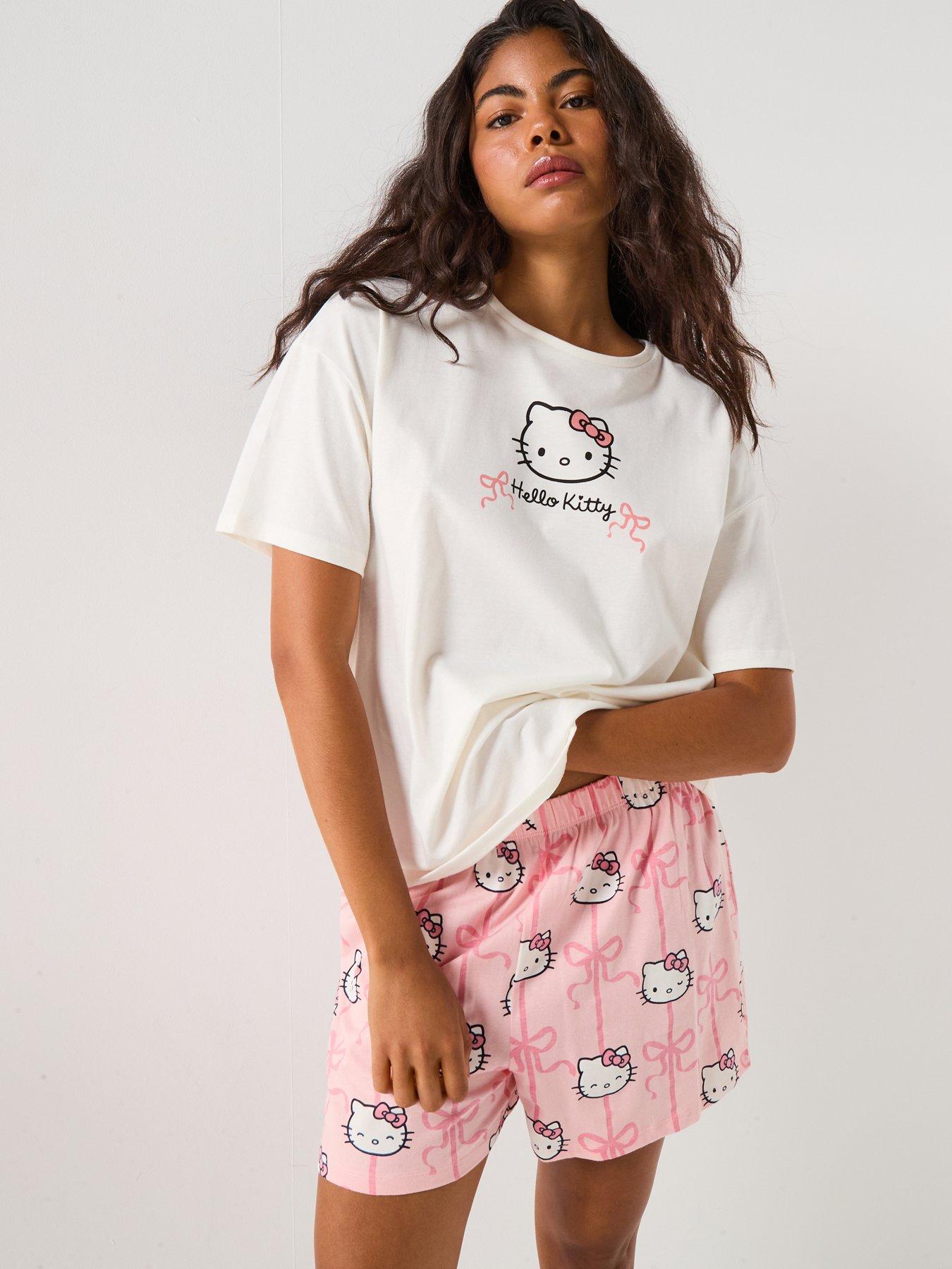 The Very Collection Hello Kitty Mini Me Shorts PJ Set - White