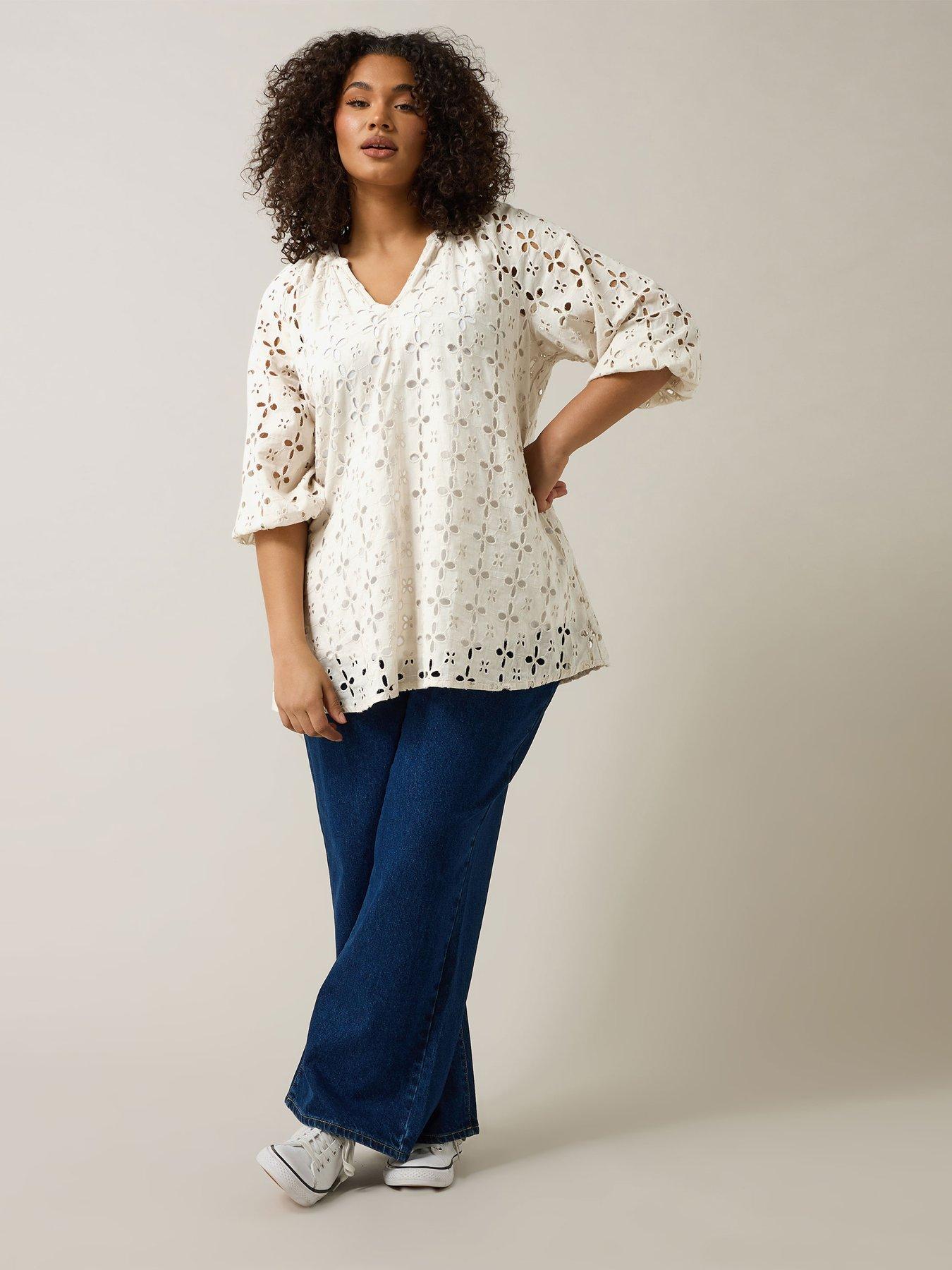  image of evans-half-placket-top-ivory
