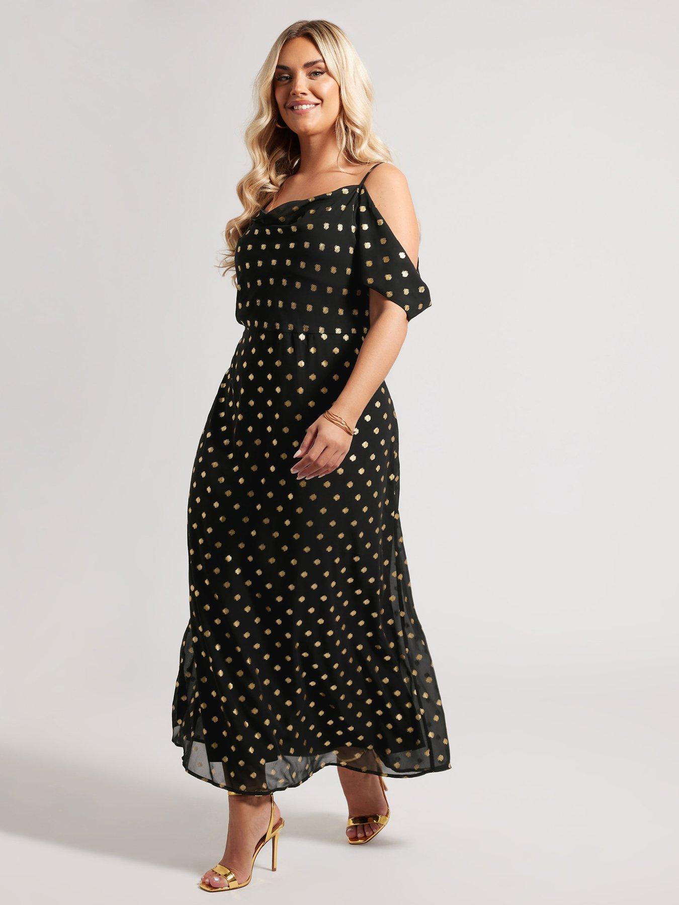 yours-curve-cold-shoulder-midi-dress
